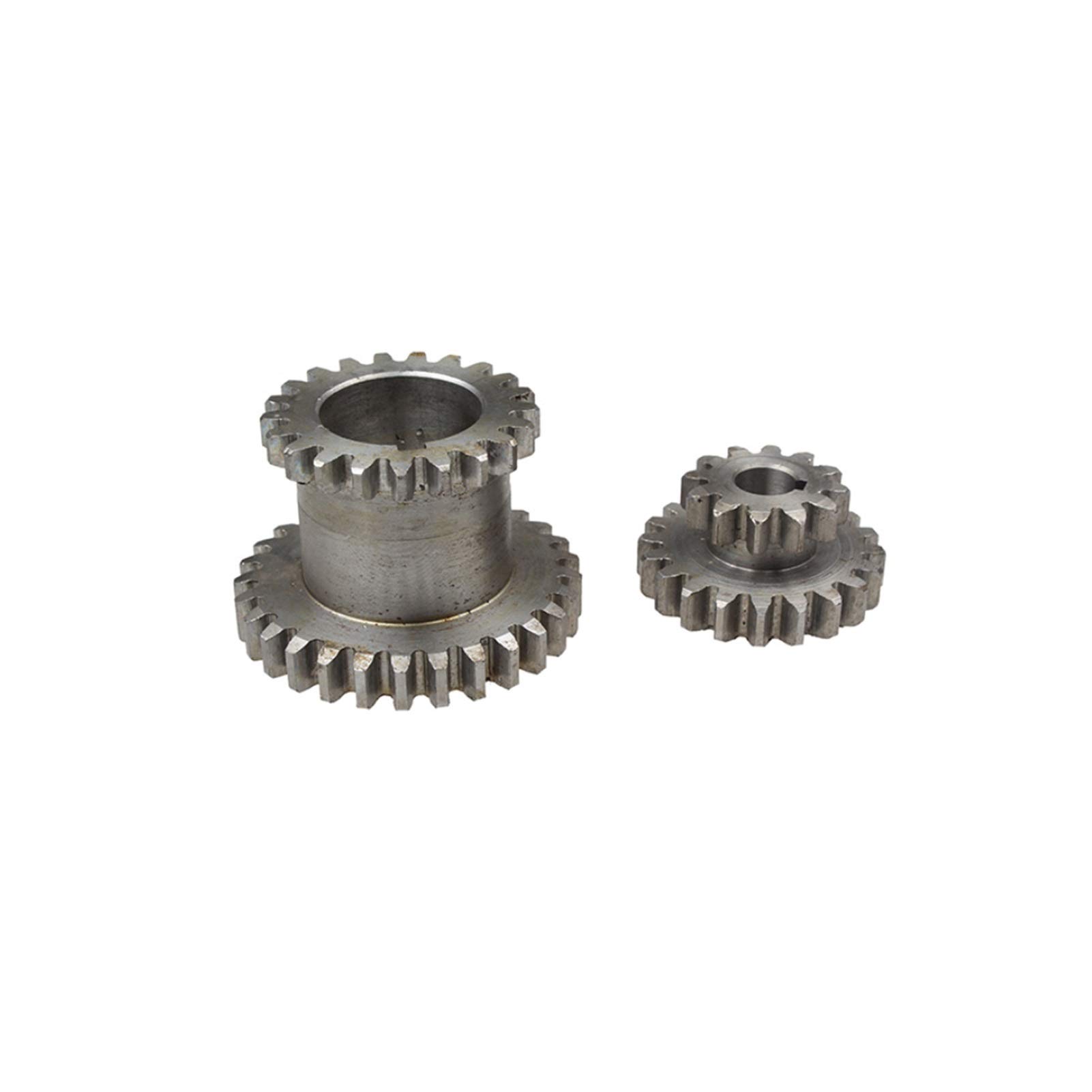 DINGGUANGHE-CUP Durable 2pcs High and Low Metal Transmission Speed Gears CJ0618 Teeth T29xT21 T20xT12 Metal Lathe Shaft Duplicate Double Gear