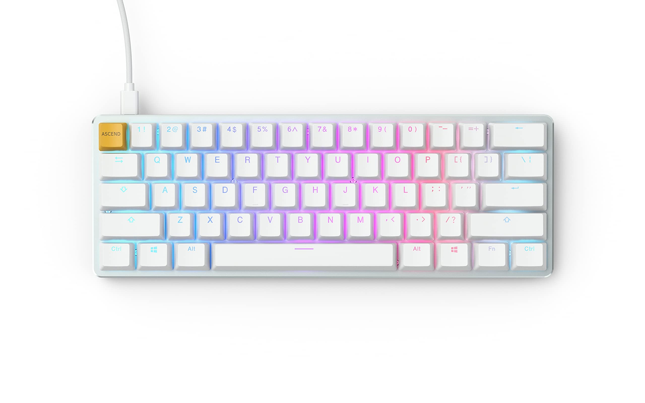 Glorious PC Gaming Race Glorious GMMK - Compact (Pre-Built) Backlit Gaming Keyboard (White) (GLO-GMMK-COM-BRN-W)