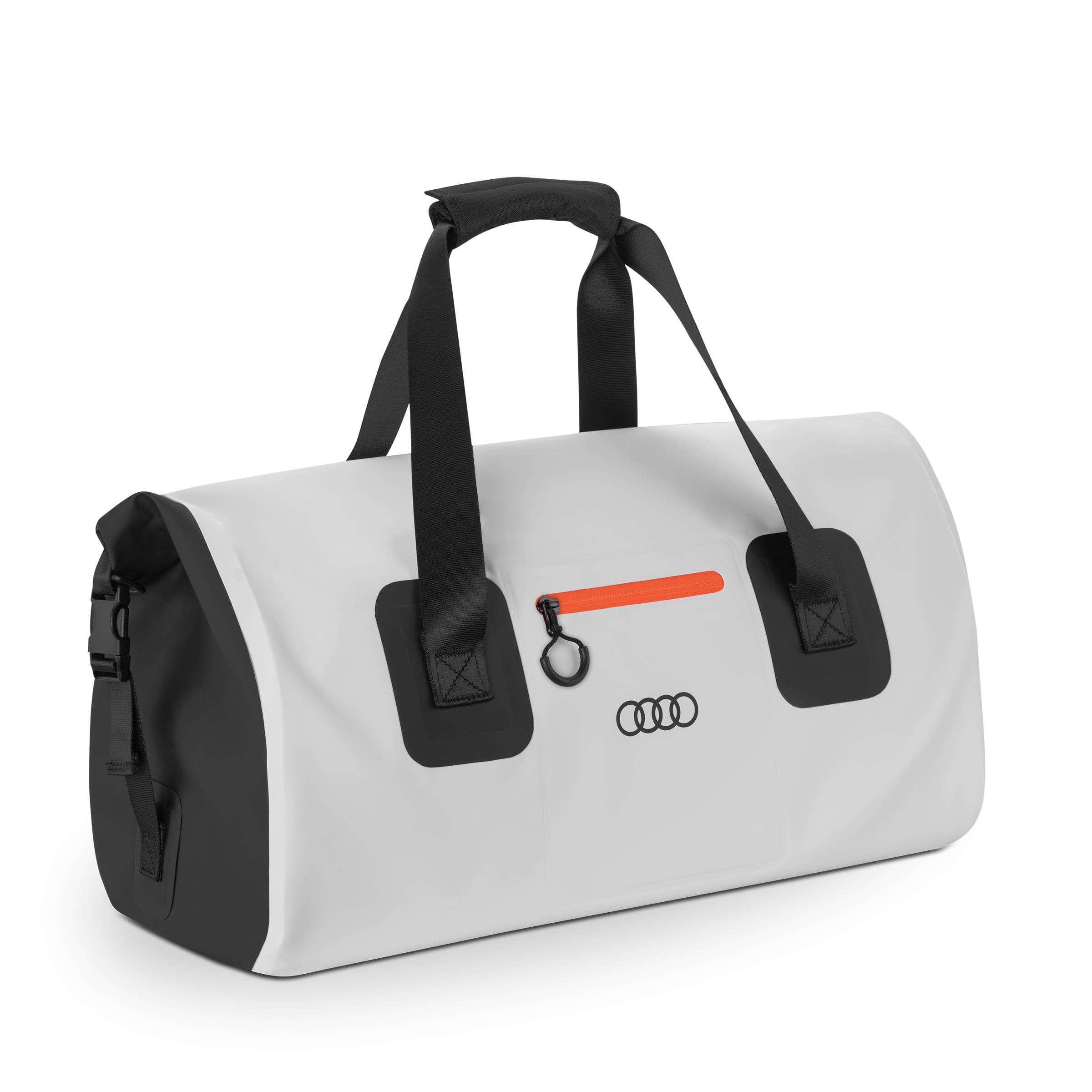 Audi 3152400800 torba podróżna Duffle Bag torba sportowa, wodoszczelna, z logo pierścieni, szara, jasnoszary, Einheitsgröße, torba podróżna