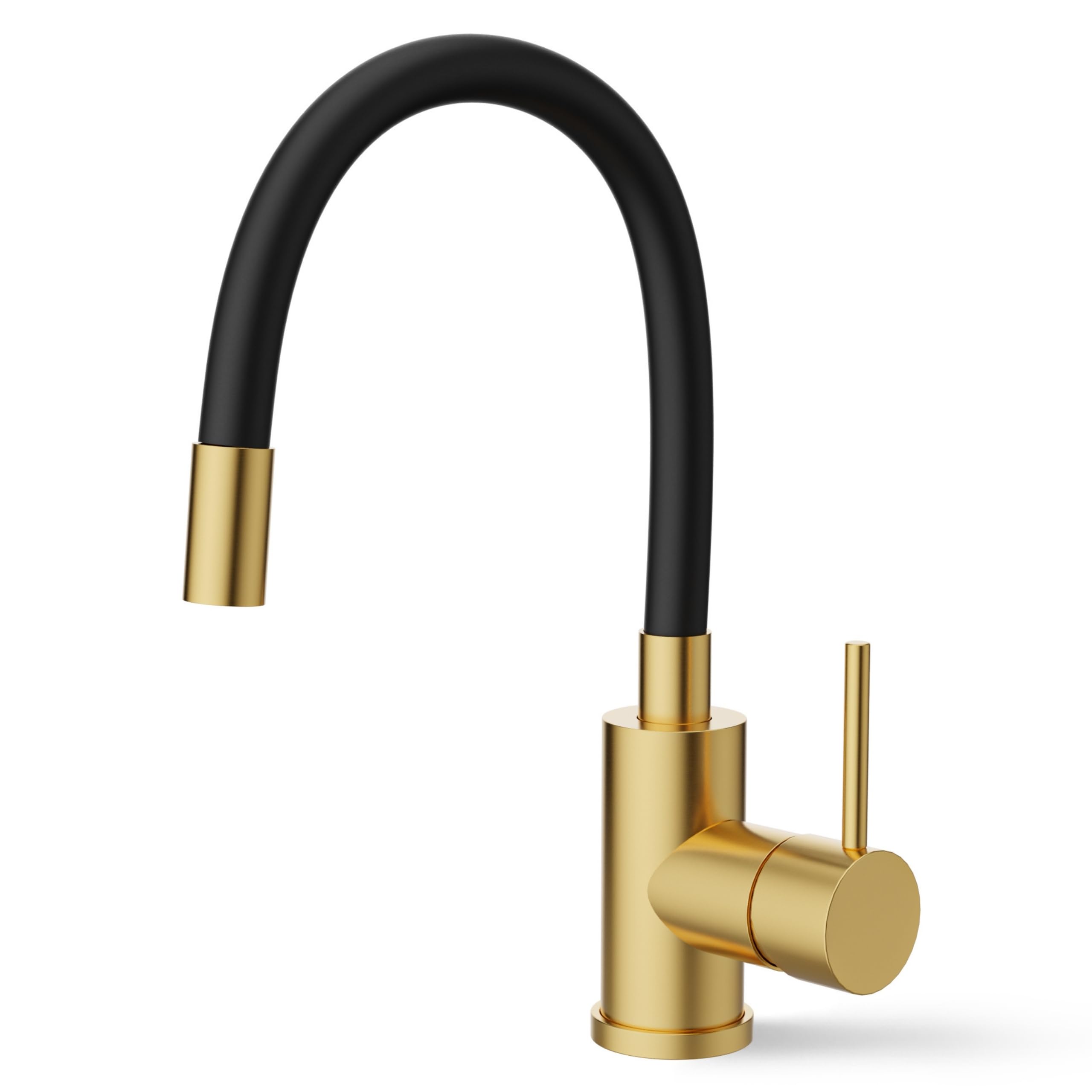 ANW HOME Grifo mezclador de cocina de acero inoxidable, oro cepillado