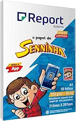 Papel Desenho A4 120g/m², Report Senninha, Branco, 50 Folhas