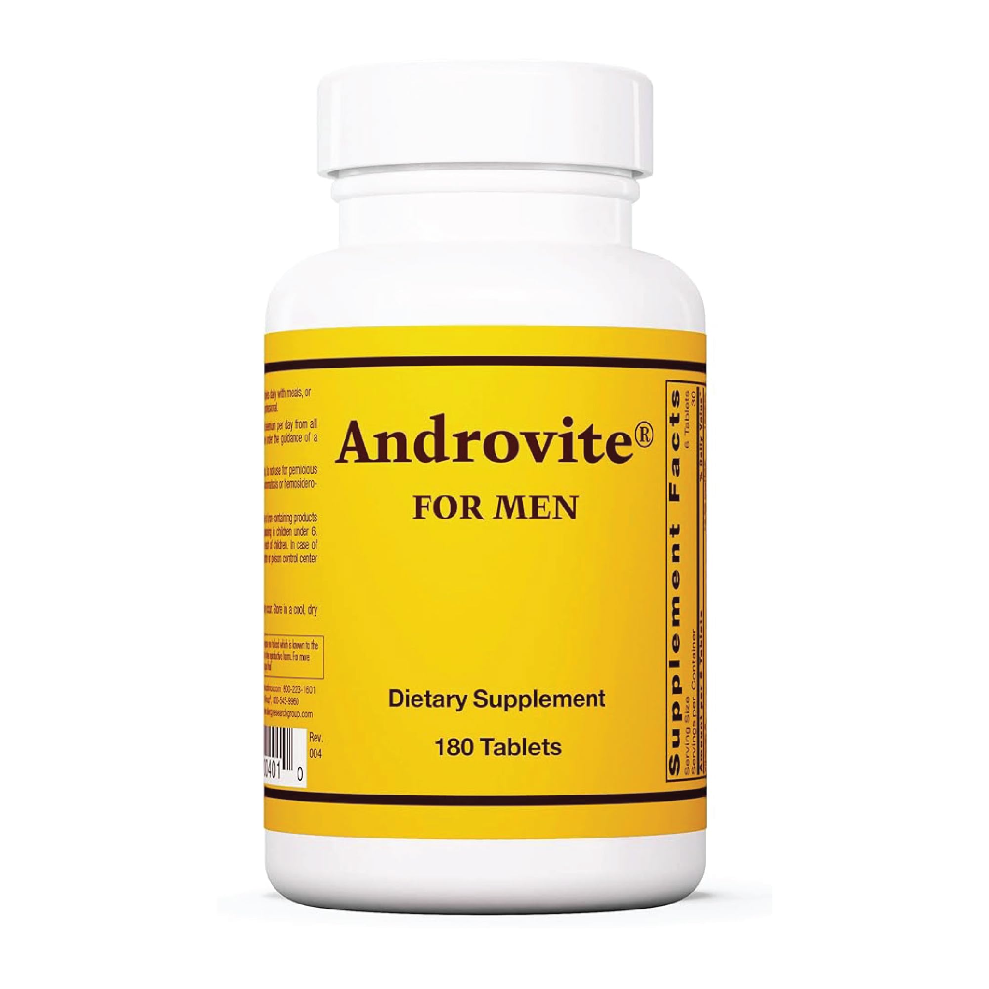 Optimox Androvite for Men - Magnesium Supplement for Men 500mg, Multimineral and Multivitamin Supplement with Vitamin C, Vitamin D3, Calcium-Free - 180 Count
