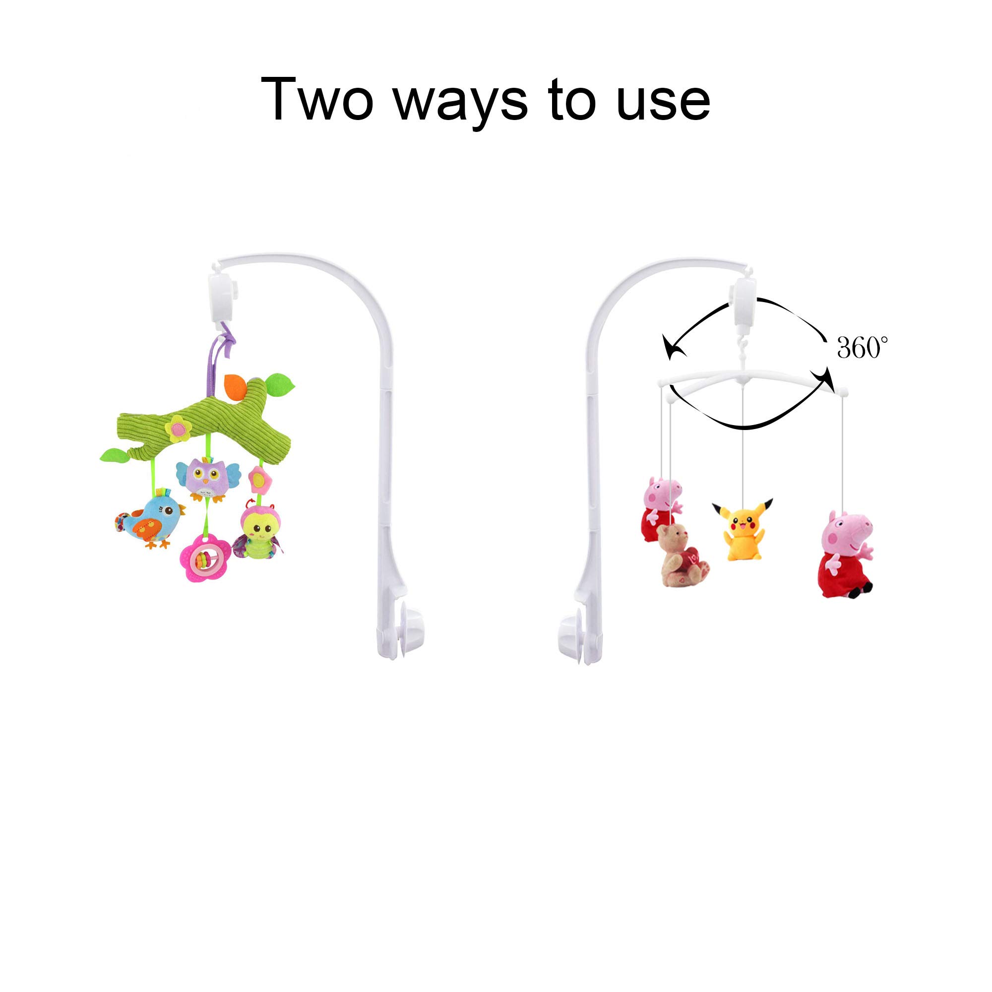 Snapklik.com : 26inch White Baby Crib Mobile Music Box Bed Bell Toy