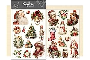 Charming Rub-On Transfer Stickers for a Festive Christmas Ambiance