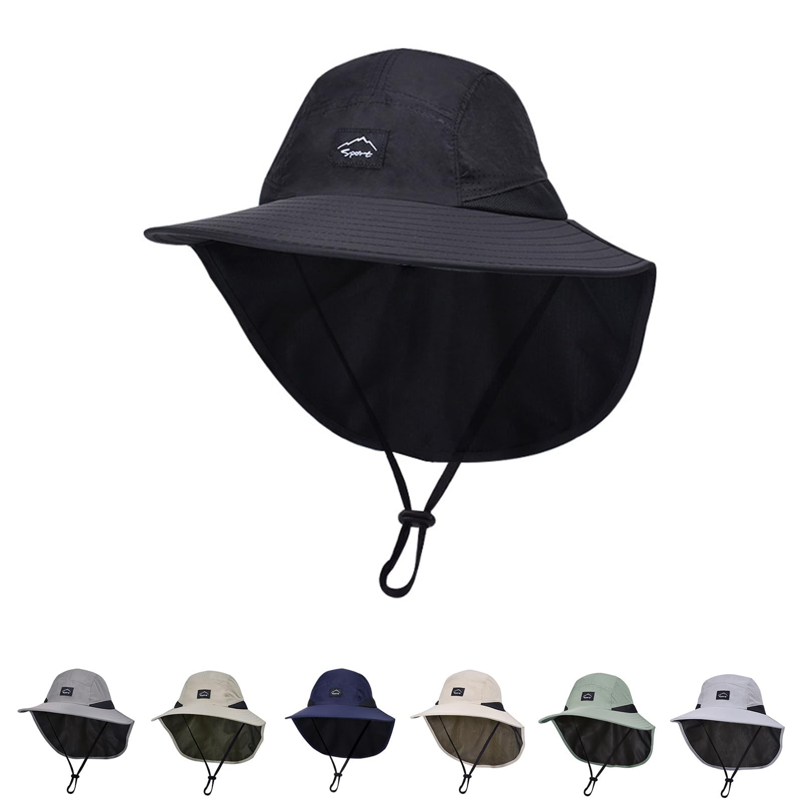 ZOORON Kids Sun Hat with Neck Flap UPF 50+ Beach Hats for Baby Boys Girls