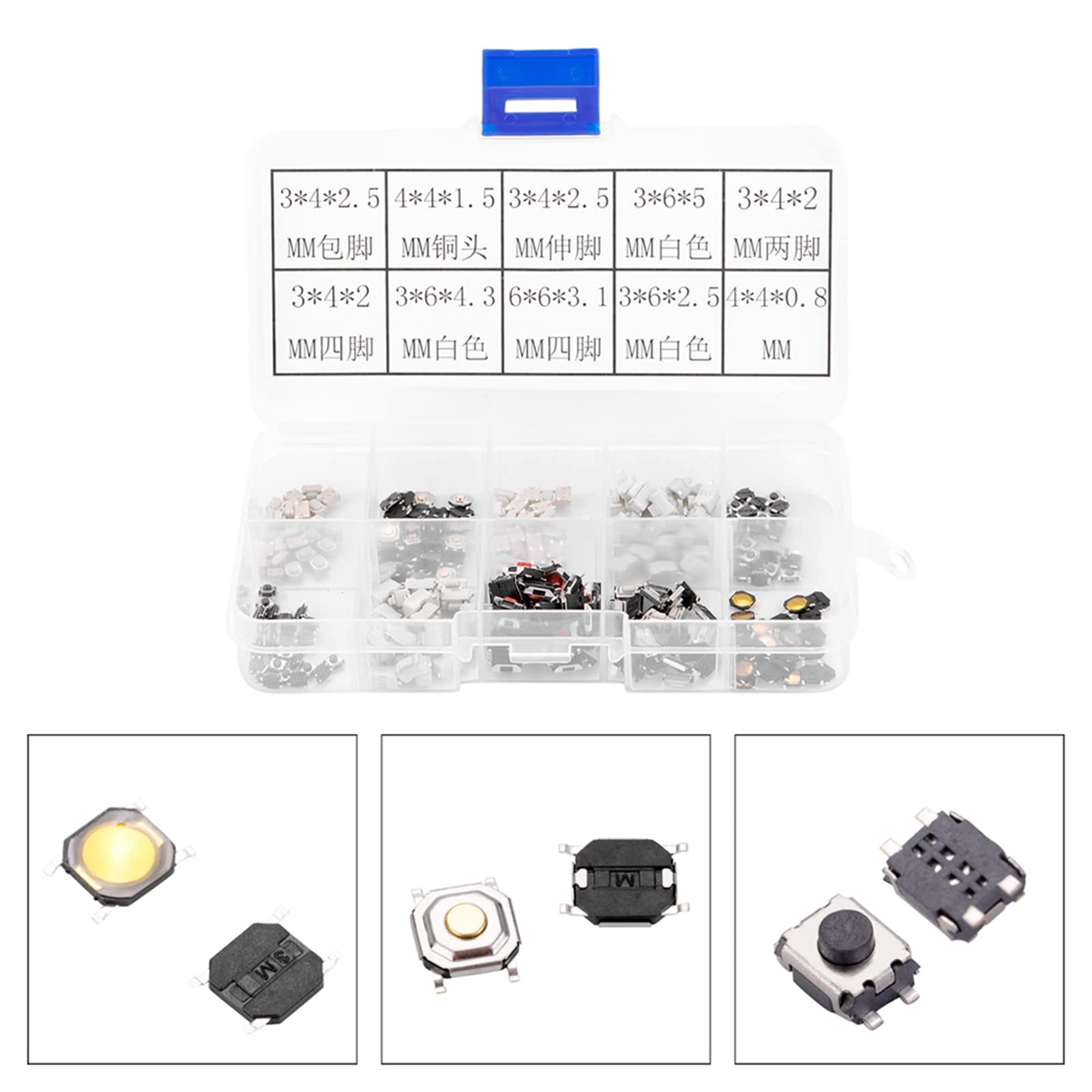 30 Pcs PCB Mount Momentary 3 Pin SPST Tactile Tact Switch Black 4.5x4.5x4.3mm