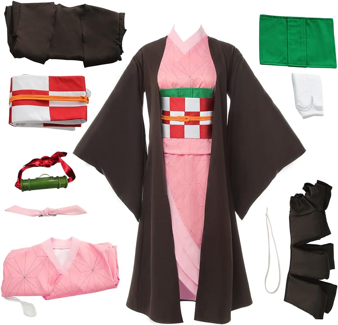 FCCAM Mitsuri Cosplay for Demon Slayer Anime Tanjiro Zenitsu Costume Outfit