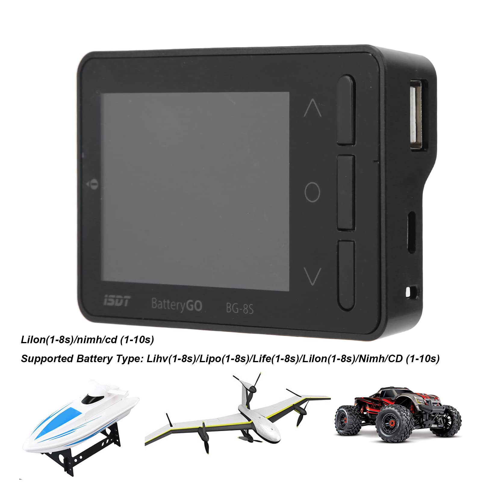 BG‑8S Comprobador de batería inteligente, QC 2.0/3.0 Comprobador de capacidad de batería digital para Lilon para Lipo para Lihv