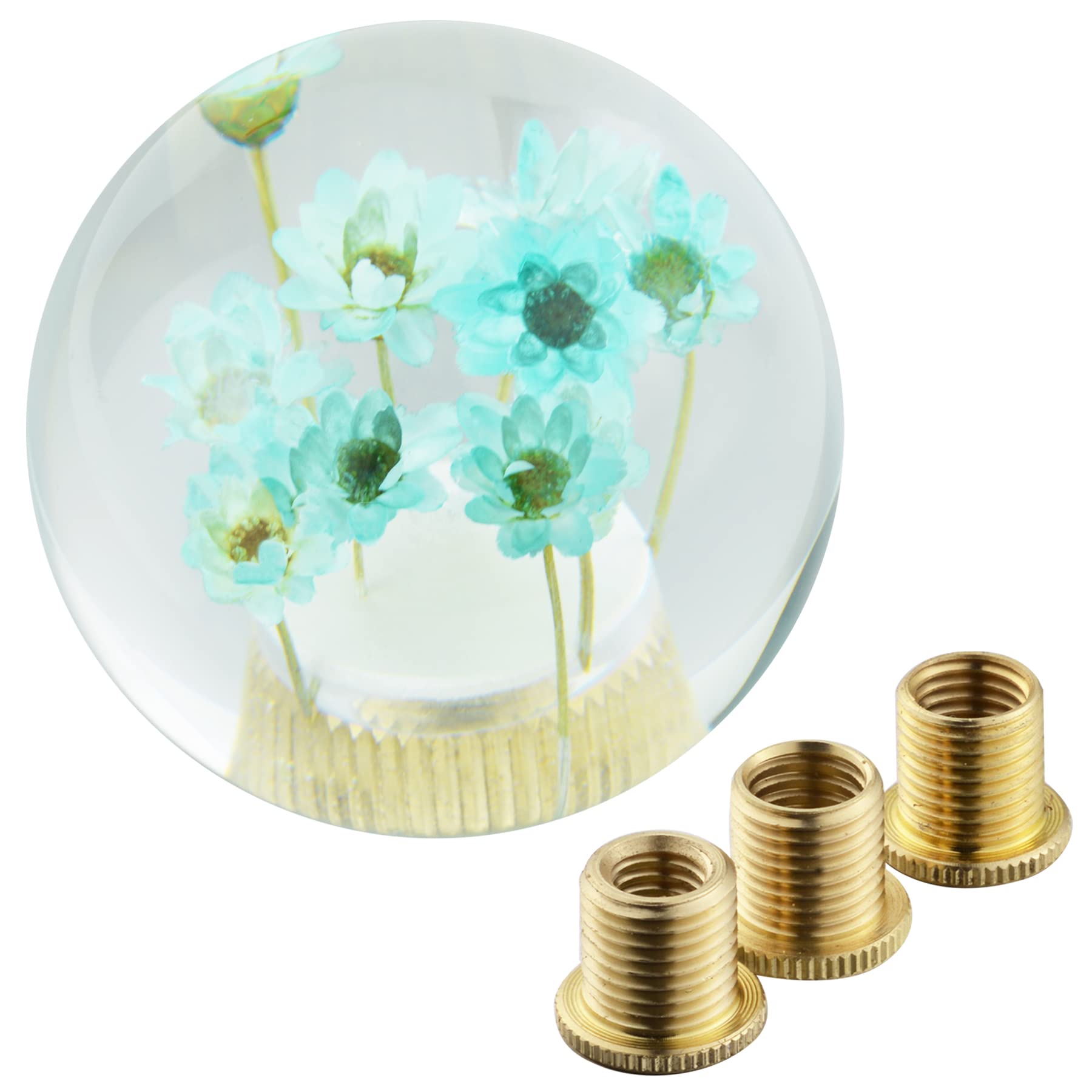 Padaodao Light Blue Flower Gear Knob Car Handle Shift Knobs For Most Manual Transmission Vehicles Suv Trucks,