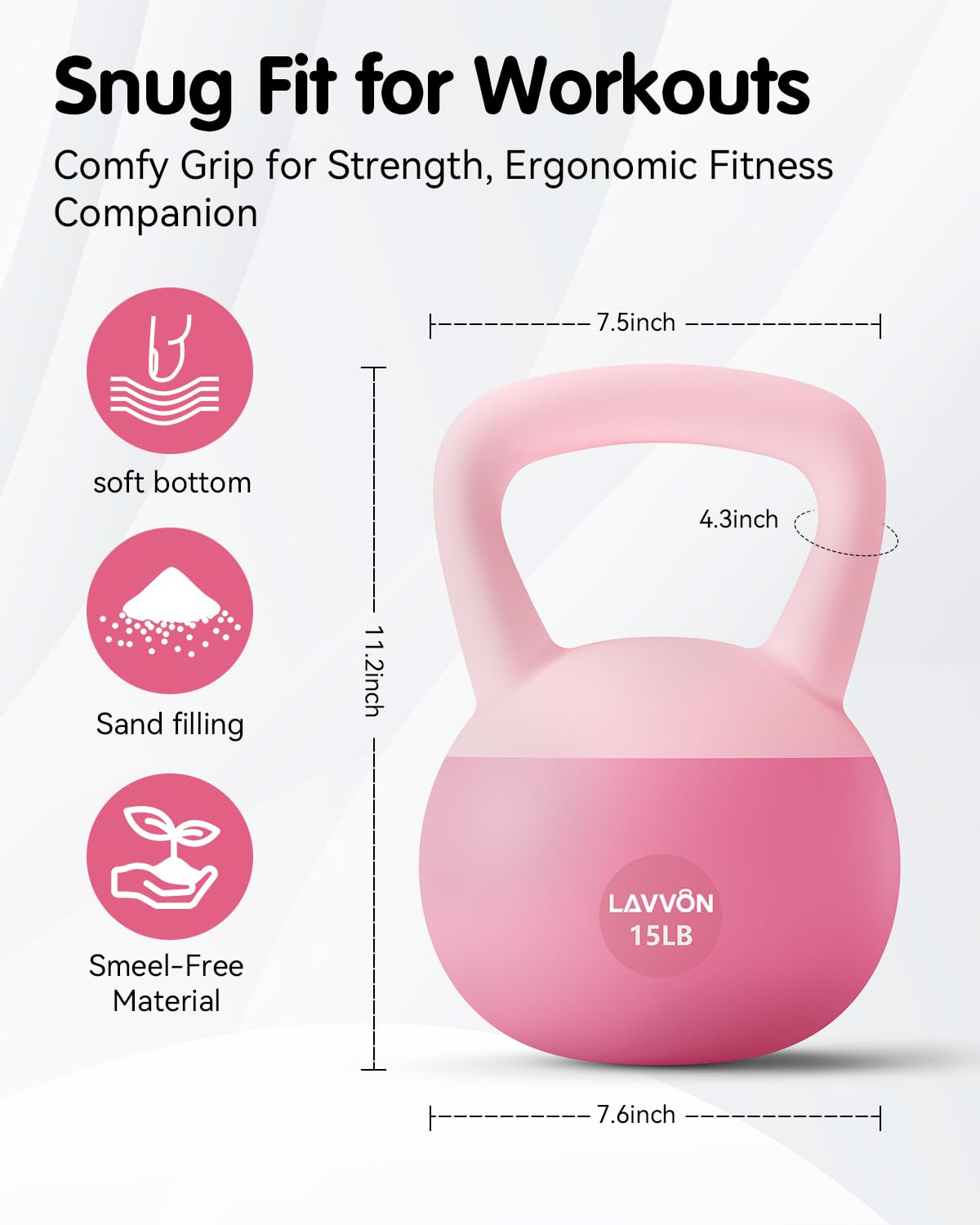 Kettlebell morbido – Base imbottita resistente agli urti e antiscivolo, kettle bell antiscivolo per allenamenti a casa, set di kettlebell per allenamento di forza sicuro per donne e uomini