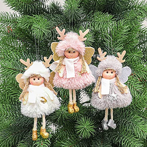 Muñeca de peluche navideña colgante estilo ángel para decoración Natal 3