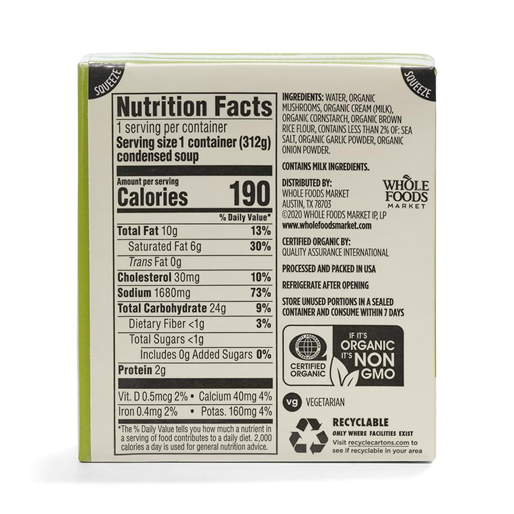 365 Everyday Value Organic Cream Of Mushroom Condensed Soup 11 Oz — view 2