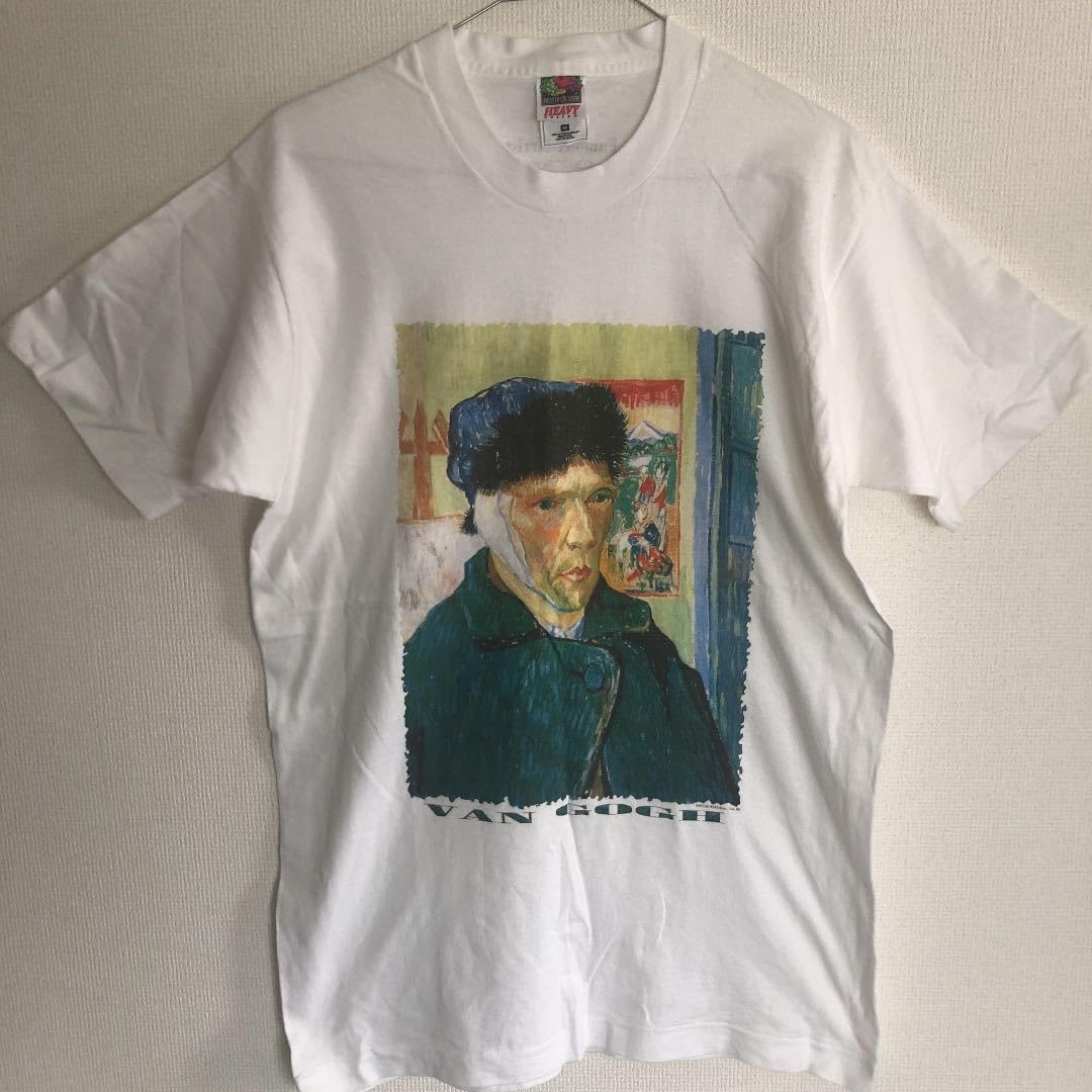 Amazon.co.jp: レア美術 ゴッホ 自画像 Tシャツ 古着 ホワイト 