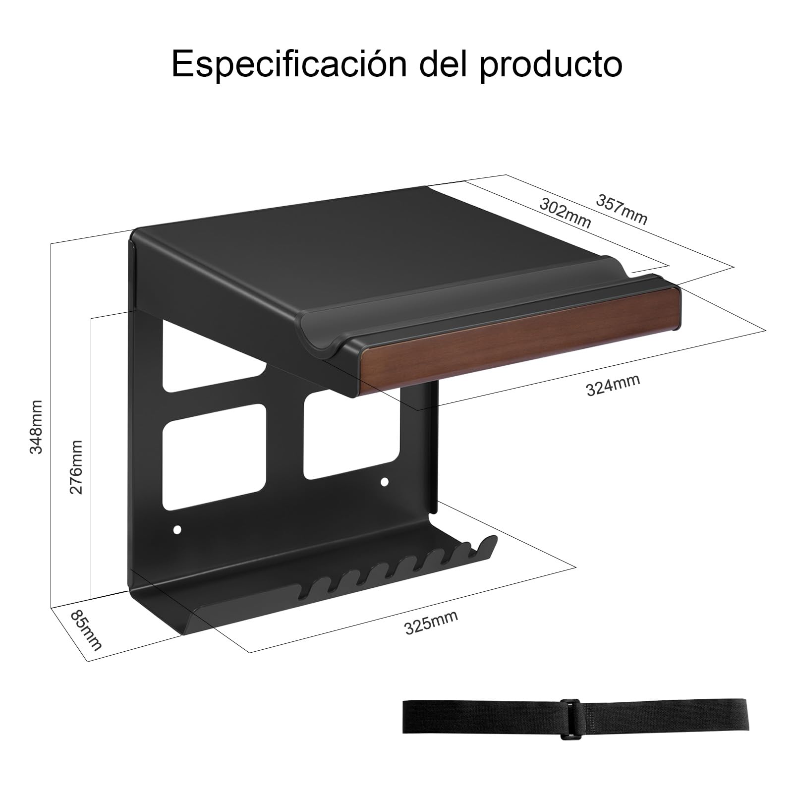 Mimoke Soporte de pared para bicicleta, soporte para garaje e interior, con estante y ganchos, diseño resistente con acolchado protector, ahorro de espacio