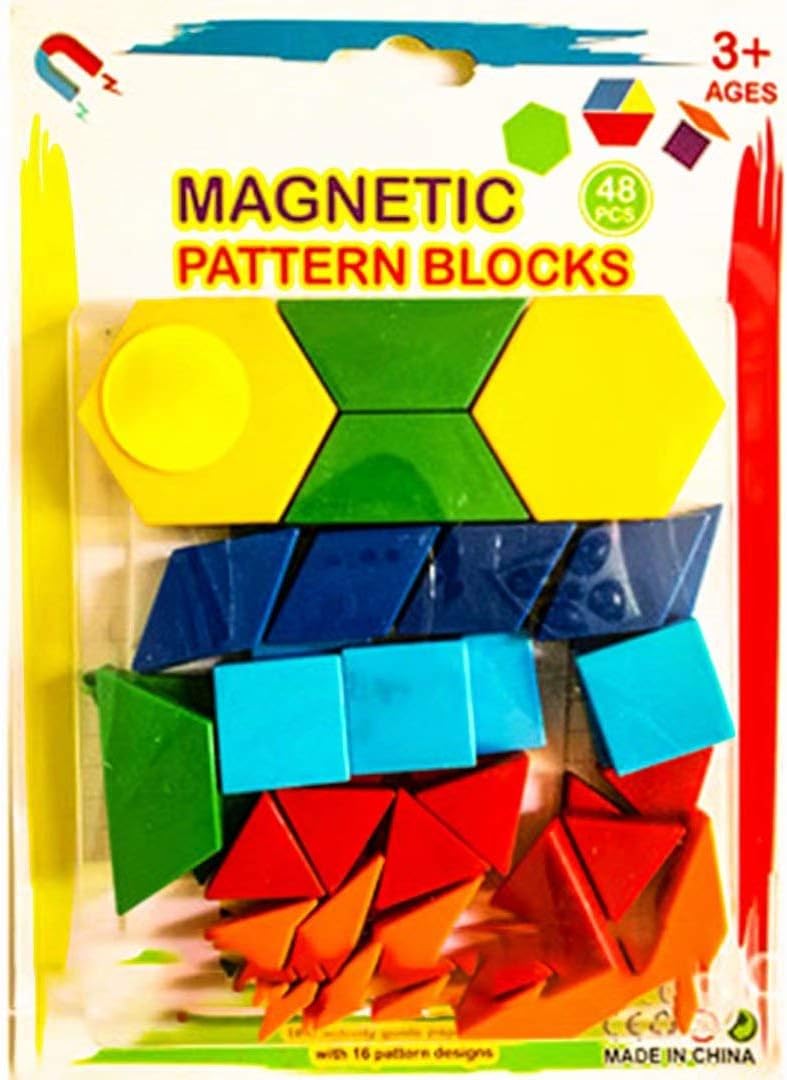 NSNSWA Magnetic Shapes, 48 Pieces Magnetic Building Shapes, Educational Alphabet Refrigerator Magnets
