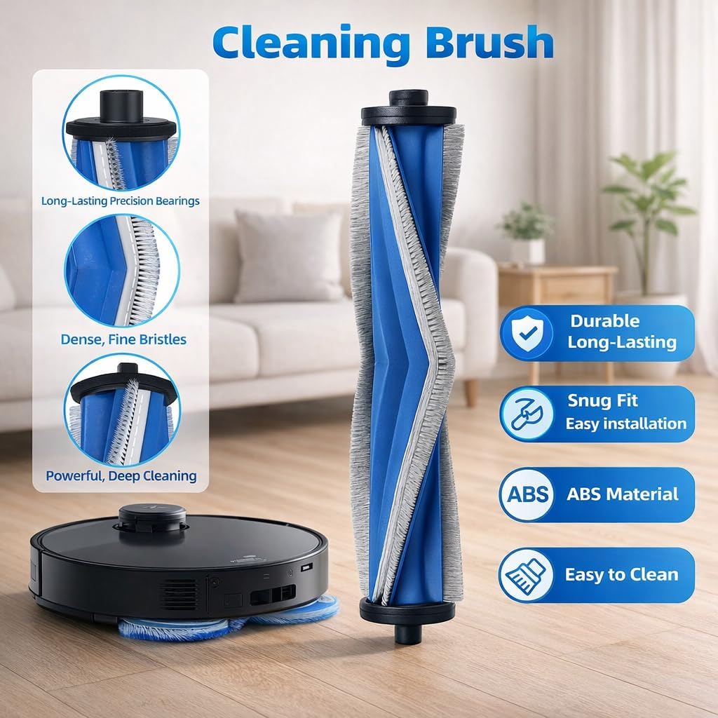 Replacement Parts Accessories Kit Compatible with ECOVACS DEEBOT T30S/ T30S Pro Robot Vacuum Cleaner 1 Roller Brush,6 Side Brushes,4 Hepa Filters,4 Mop Pad,6 Dust Bags