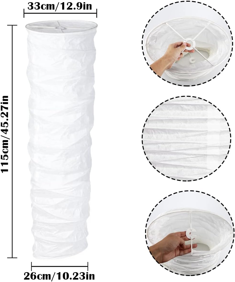 FERCAISH Paper Floor Lamp Shade, Foldable and Minimalist Style Rice Paper Lamps Classic Modern Paper Floor Light Bulb Cage Guard for Living Room Bedroom Décor(Irregular)