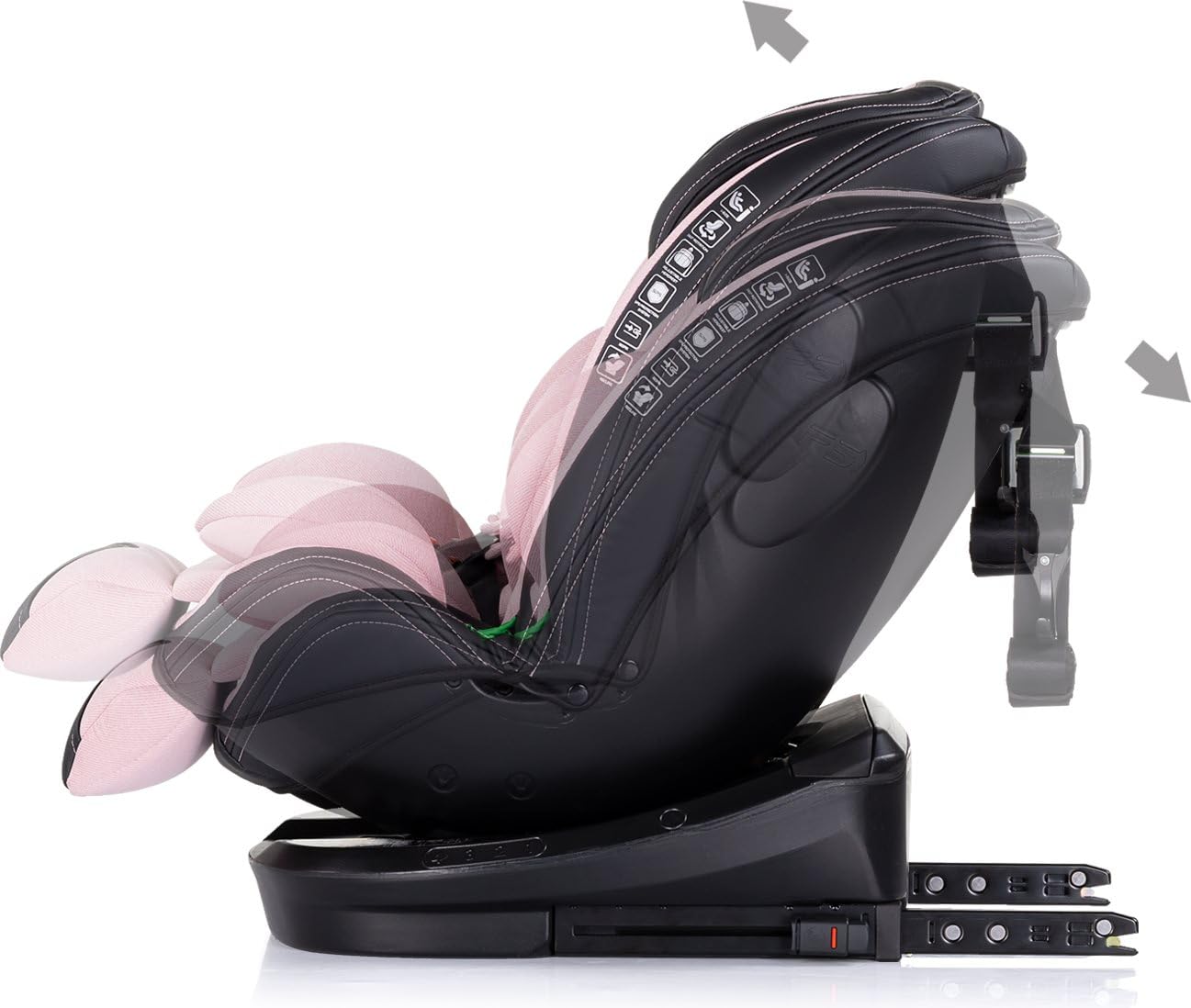 Chipolino Fotelik dziecięcy Hypnotic i-Size (40-150 cm) Isofix, Top Tether, zagłówek, kolor: różowy