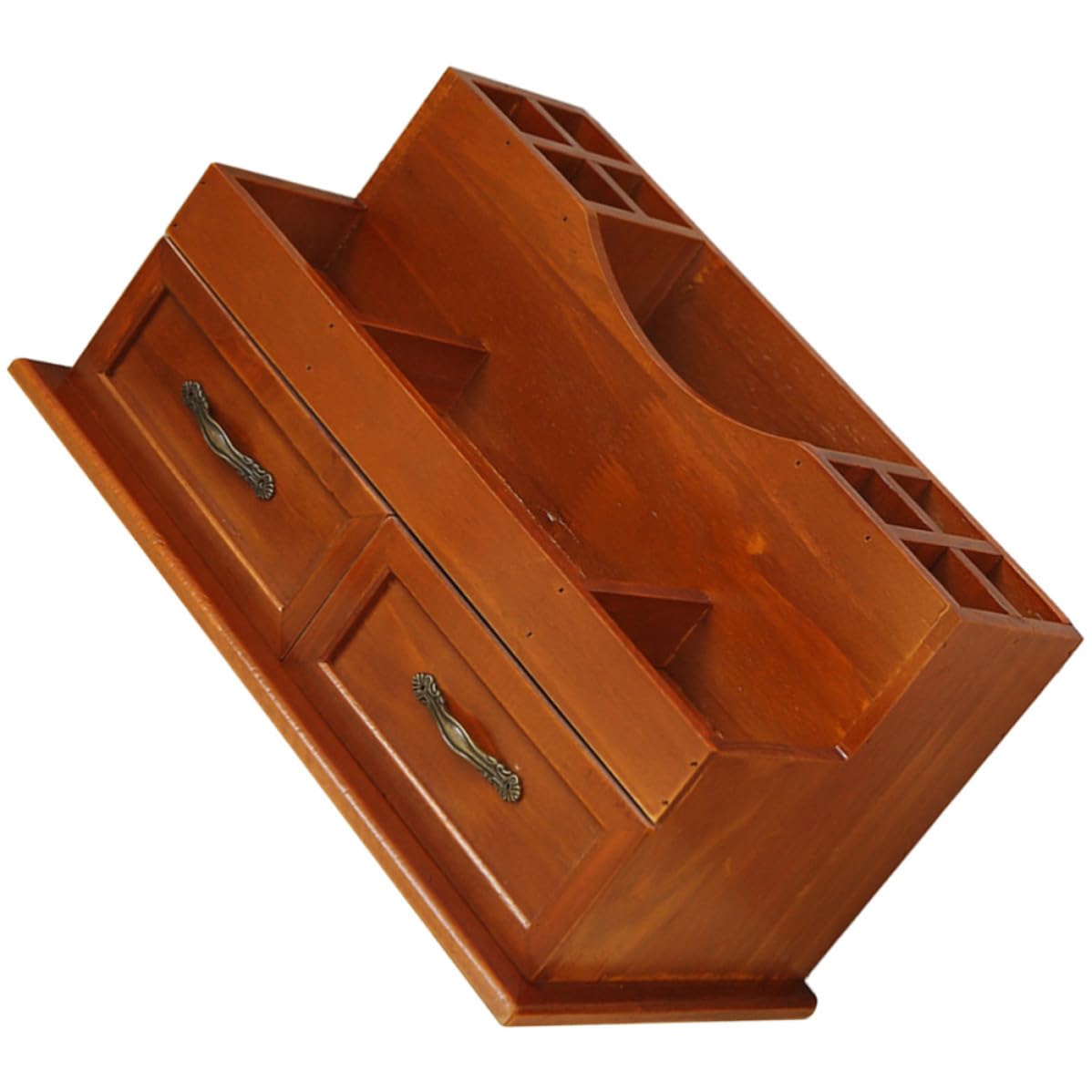 Scatola Cosmetici a Cassetto in Legno Marrone Stile Retro
