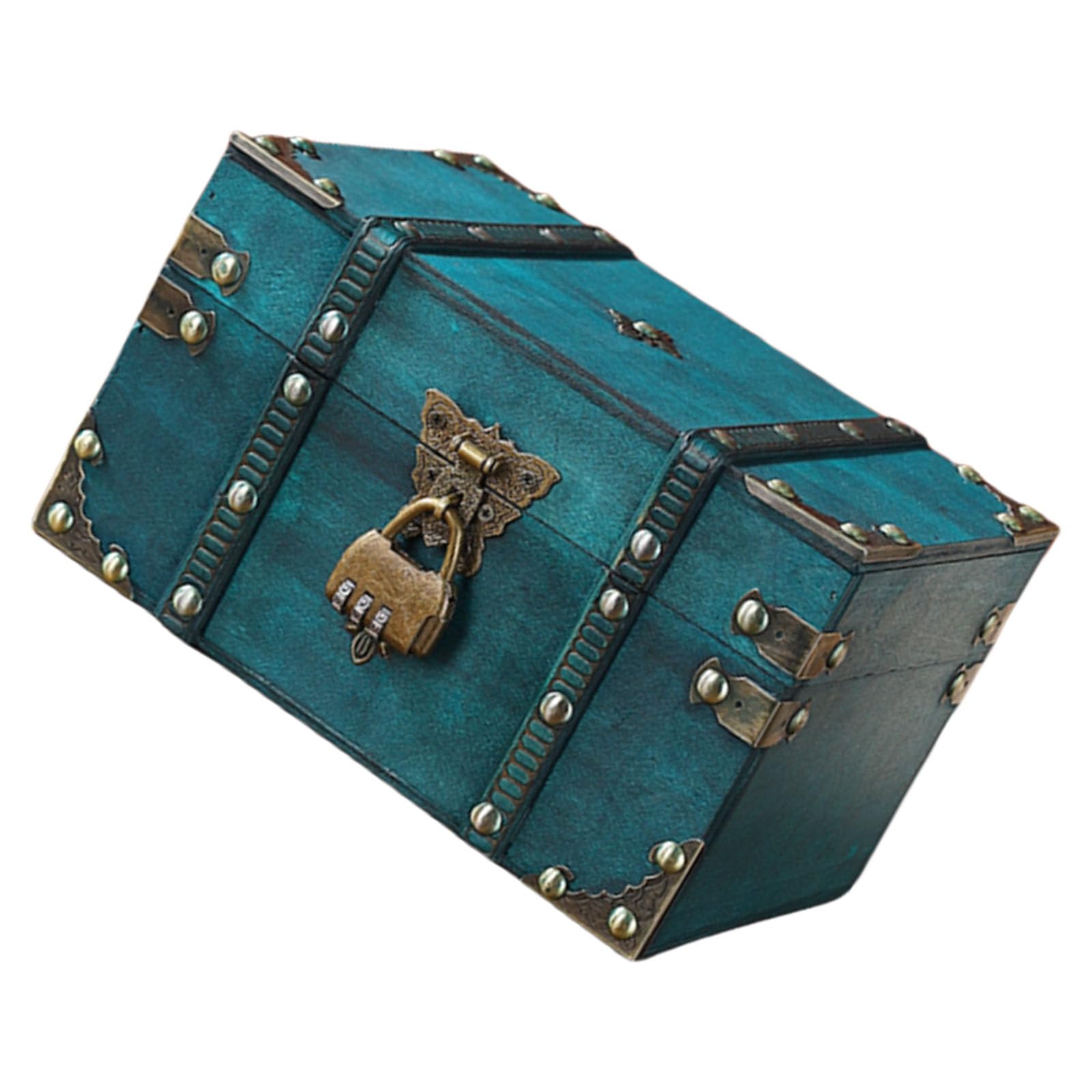 NEWFT Jewelry Organiser Antique Styles Valuables Chest Elegant Wooden Lockable Box for Storing Letter and Keepsakes Antique Styles Lockable Box