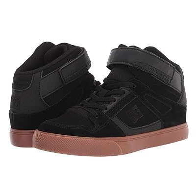 DC Kids Pure High Top EV (Little Kid/Big Kid) Boy Kids Shoes Black/Gum