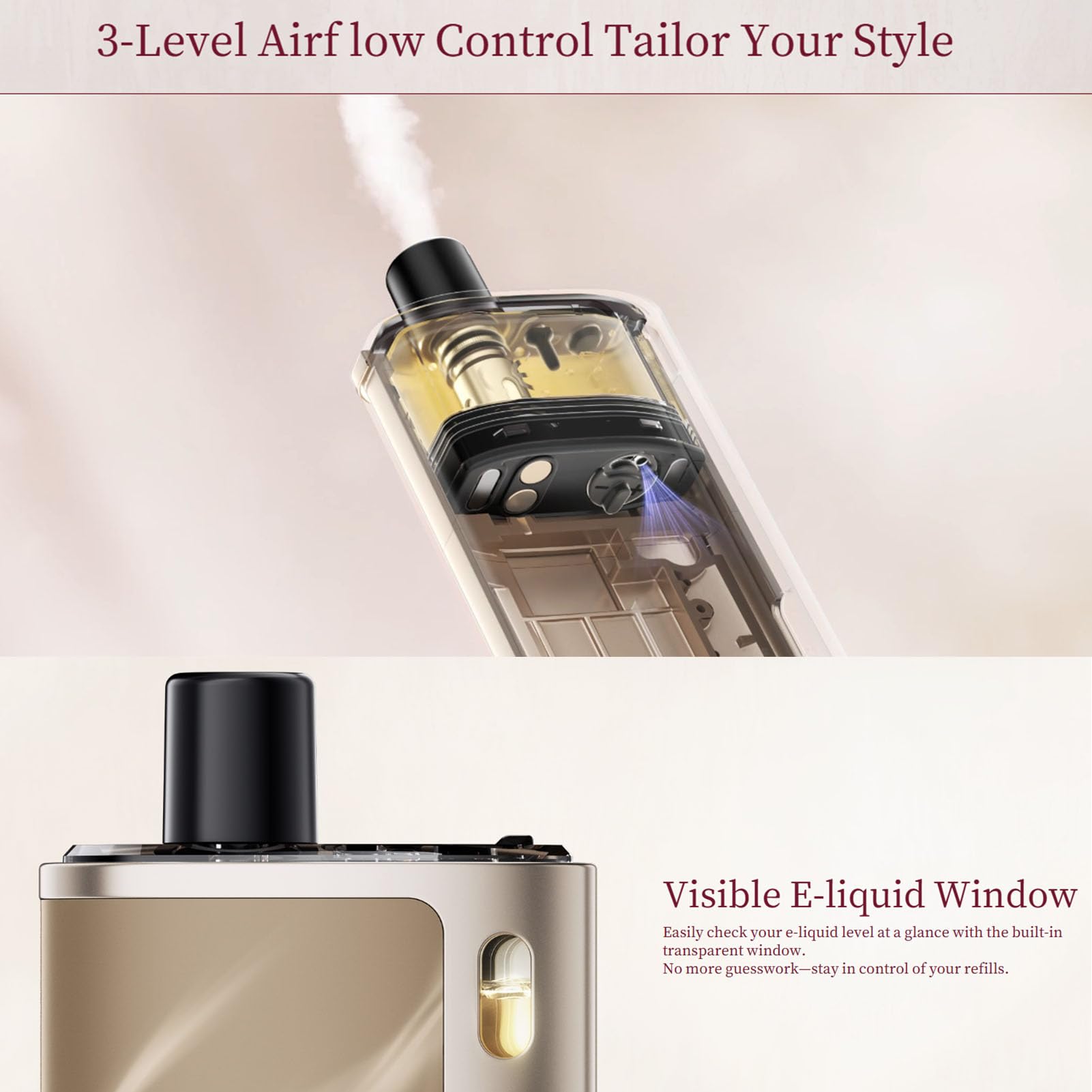 GEEKVAPE Peak 2 Kit - Cigarette Électronique 20W - Batterie Intégrée  1600mAh - Cartouche Peak 4ml 0.8ohm (15-20W) - Pour Vapoteurs MTL et RDTL