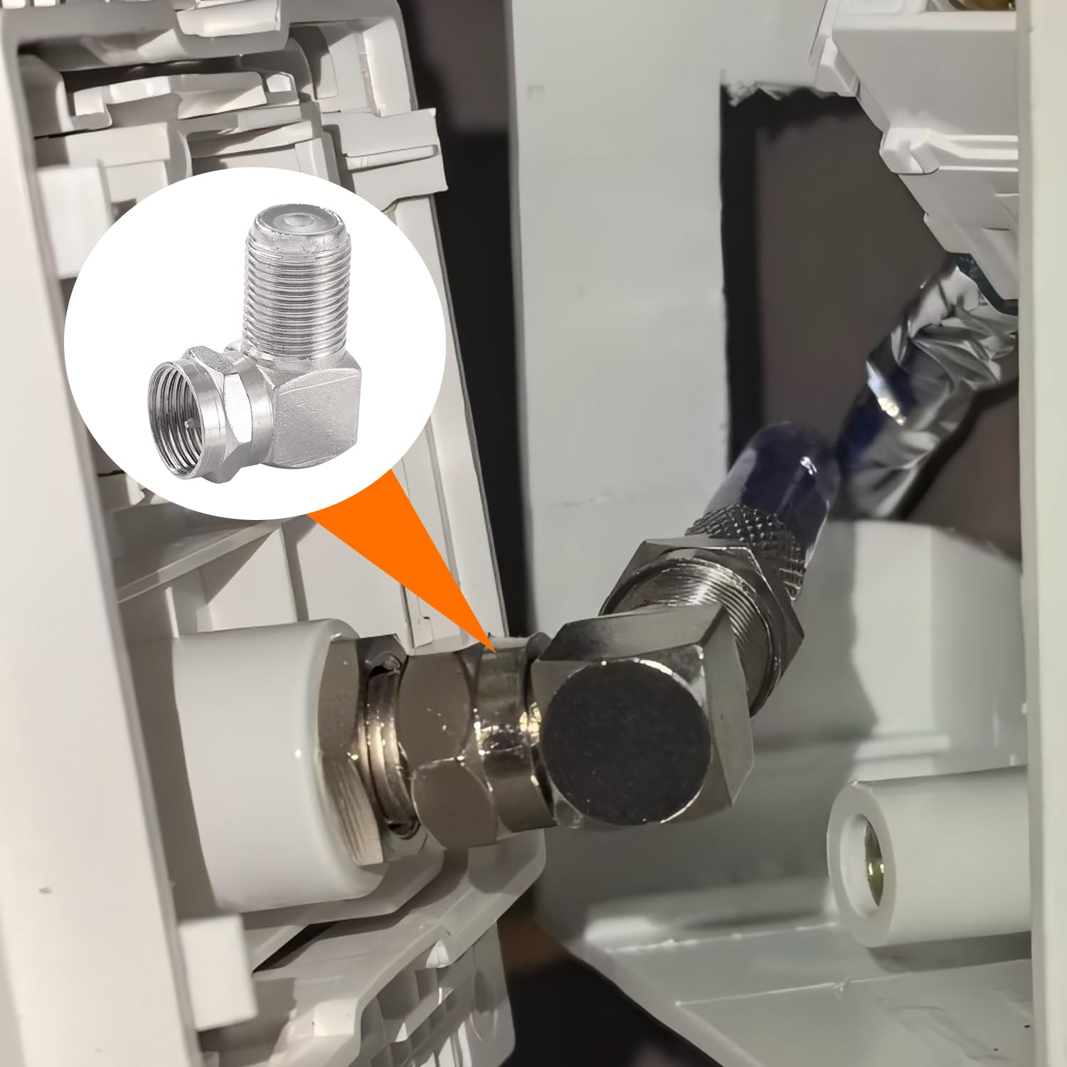 Max-X - Adattatore angolare, 90°, IEC placcato oro, angolo 90°, connettore coassiale 90°, adattatore per radio, cavo TV, DVB-T DVB-T2 HD, 2 pezzi