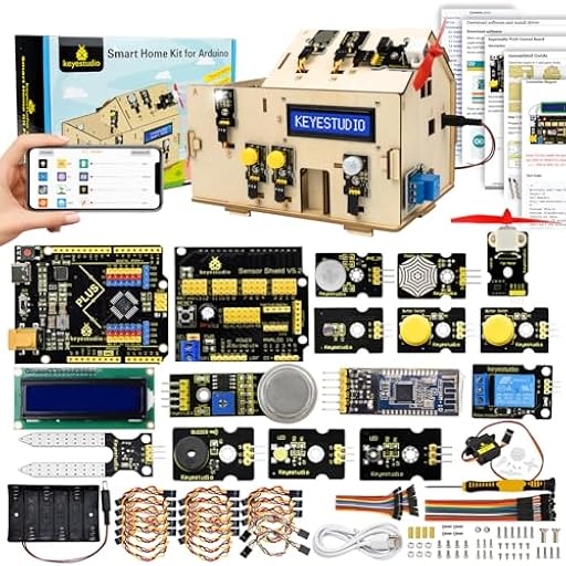 KEYESTUDIO IoT Smart Home Stem Kit for Arduino Kit, Learning Internet of Things, Mechanical Building, Electrical Engineering, Code Educational Coding for Teens Adults | Ya disponible en tu tienda friki favorita! En mundofriki.es!