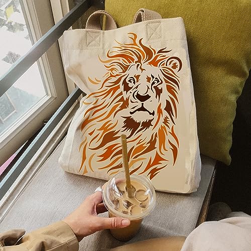 FINGERINSPIRE Stammes Löwen Schablone Zum Malen 29.7x21 cm Große Löwen Zeichnungsvorlage Kunststoff Haustier Tier Thema Malschablone Für Heimwerker Handwerk Handarbeit Zuhause Wand Boden Dekor