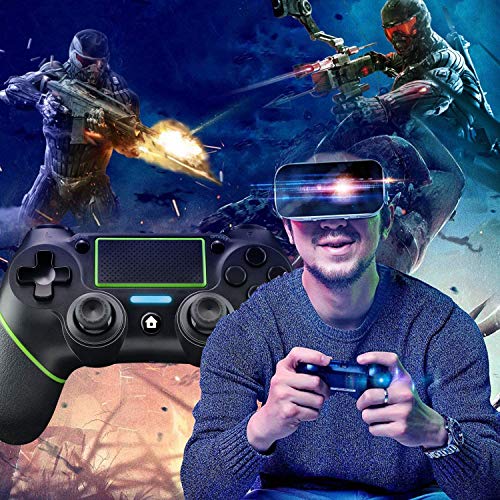 Diswoe Wireless Controller Bluetooth Gamepad for Playstation 4/Pro/Slim/PC Laptop(7/8/8.1/10) with DUALSHOCK Motion Motors, Audio Function, Touch Panel Joypad and Anti-Slip Design (Green) - Thumbnail 6