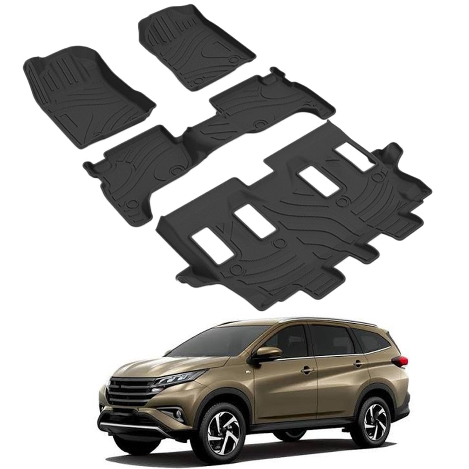 PAPEP Floor Mats for Toyota Rush 7-seater 2018-2020 RHD
