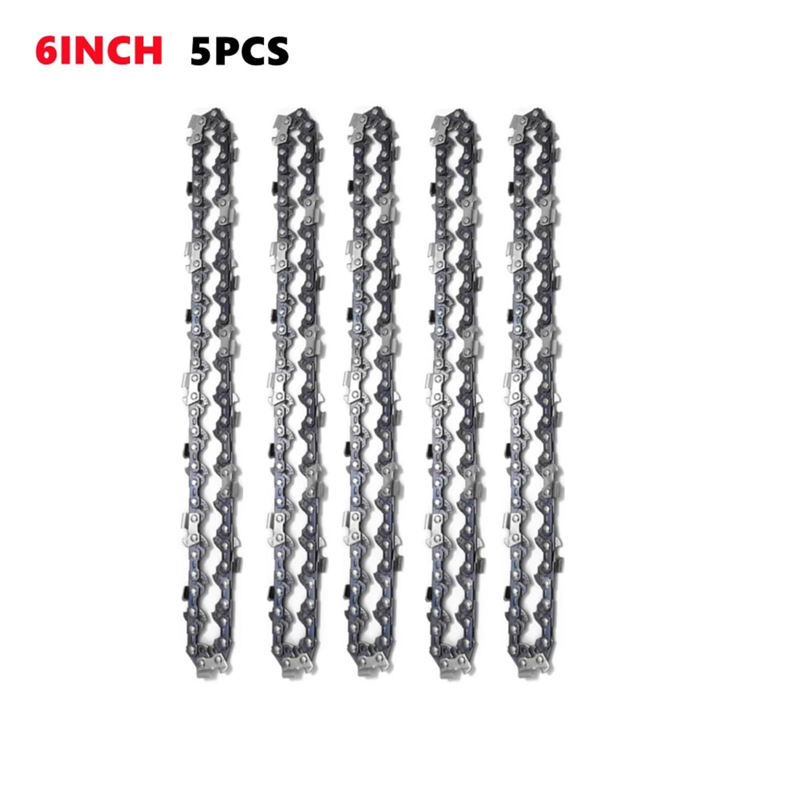 Juego de cadena de motosierra eléctrica inalámbrica de 1/3/5 piezas de 6 pulgadas, cadena de sierra eléctrica inalámbrica, corte de ramas de madera, cadenas afiladas, cuchillas de repuesto