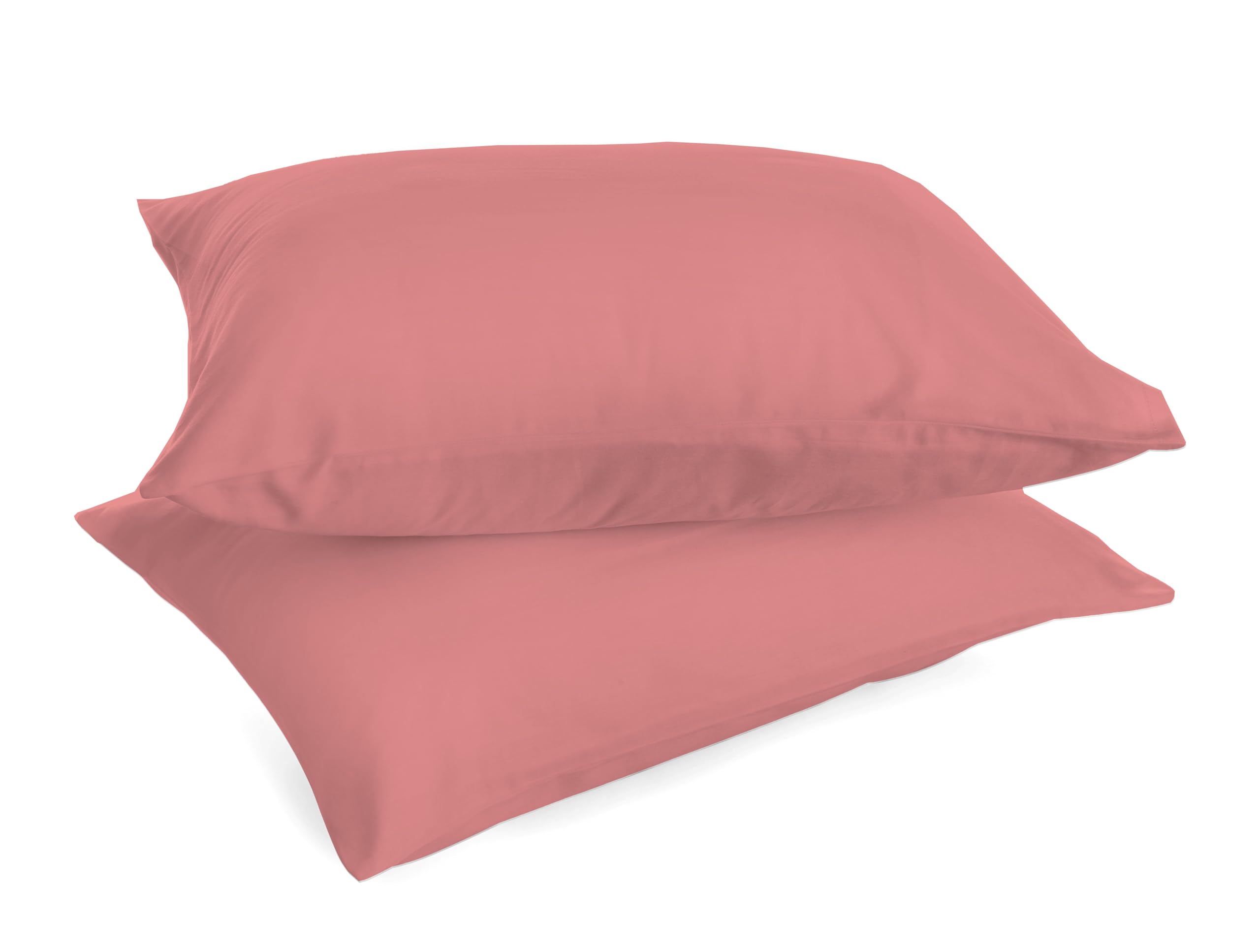 Zer0bed, Pair of Cotton Pillowcases 52 x 80 cm, Mauve, Set of 2, Plain Colour, 100% Cotton, Bed Pillow, Envelope Closure - Image 2