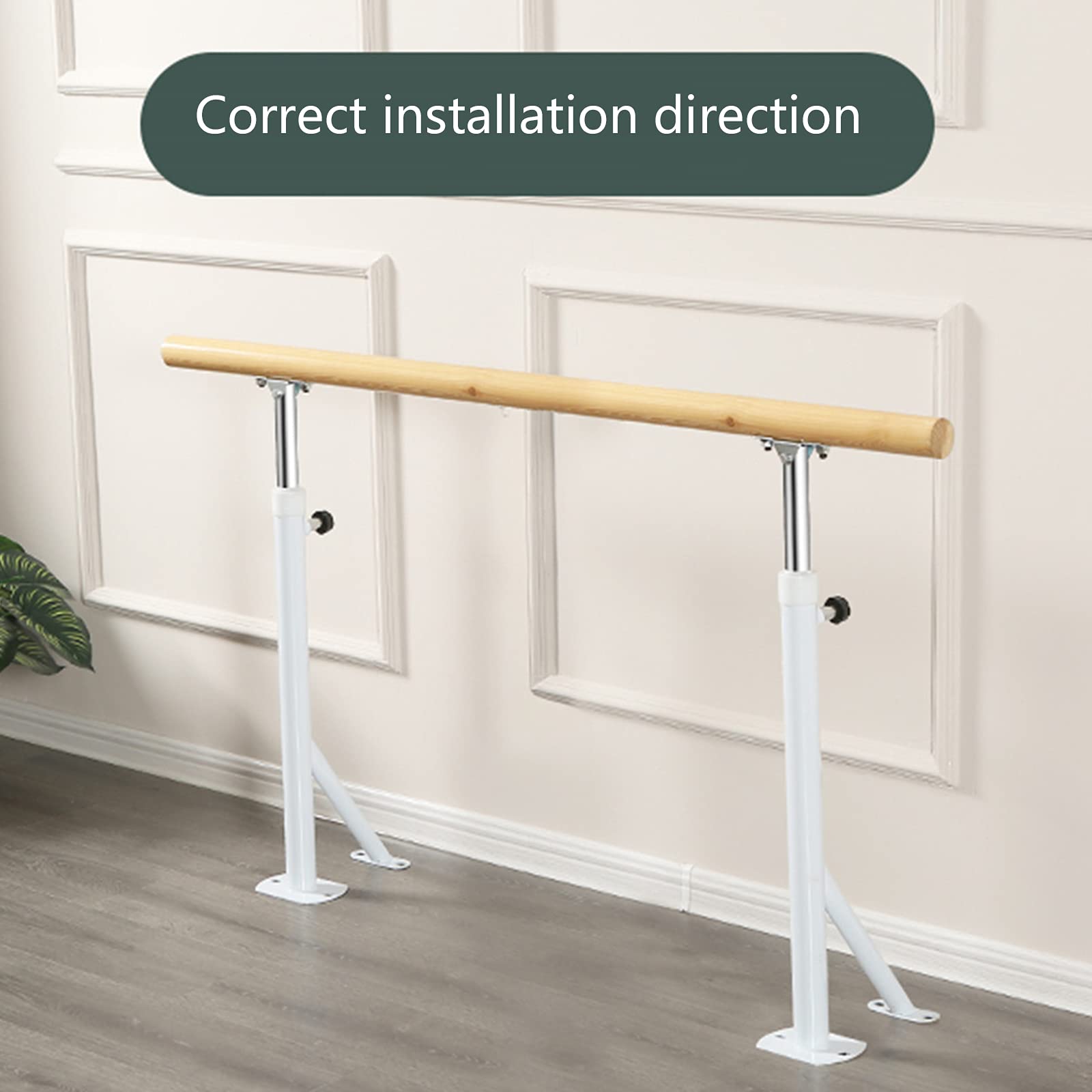 Barre elastiche per adulti, barra regolabile indipendente per danza, ginnastica, attrezzature per il fitness, 100/150 cm (dimensioni: 100 cm, colore: bianco) (Bianco 100 cm) (Bianco 150 cm)