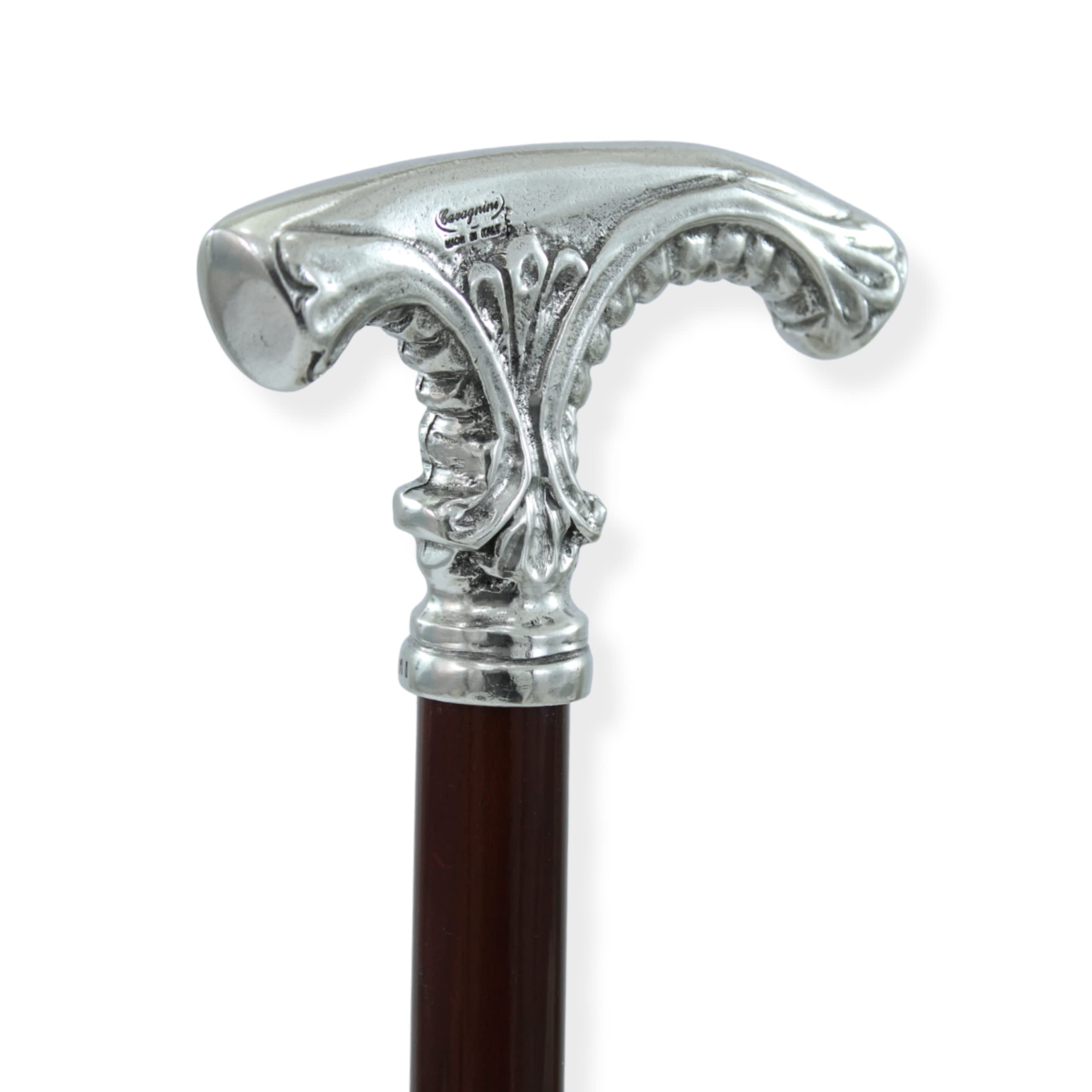 Bastón para regalo de ancianos elegante de madera personalizado para hombre y mujer, ceremonia estilo Liberty hecho a mano Maestro Italia (madera de haya color natural)