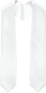 GradPlaza Plain Graduation Stole Sash 60'' Long Adults Sash for High School and College