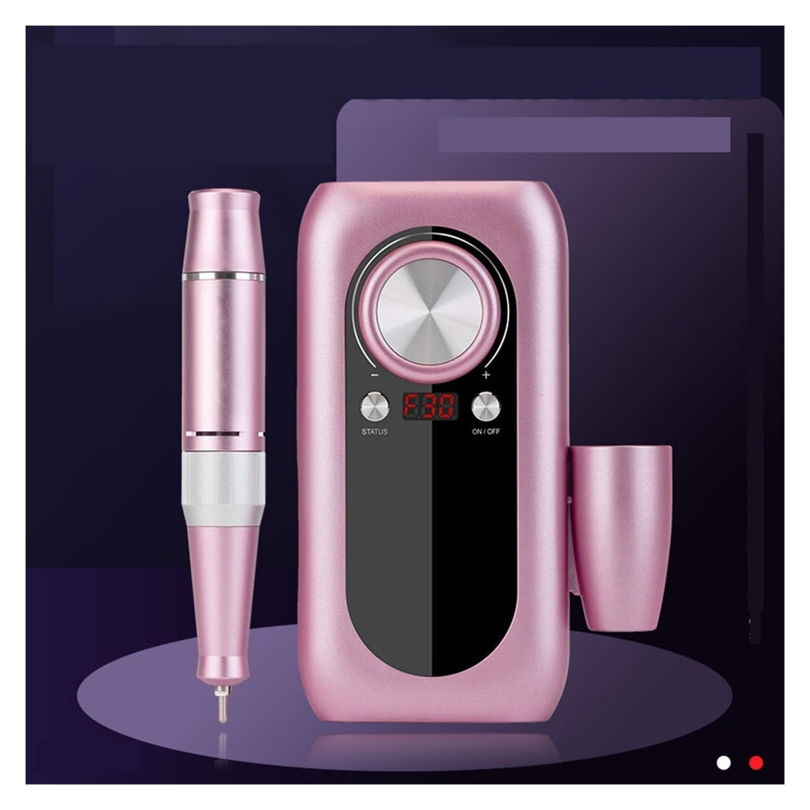 Elektryczna wiertarka do paznokci, 30000 obr./min Pro maszyna manicure, aparat , zestaw pedicure pilnik z obcinaczem narzędzie ,Niskie wibracje(Pink-C)