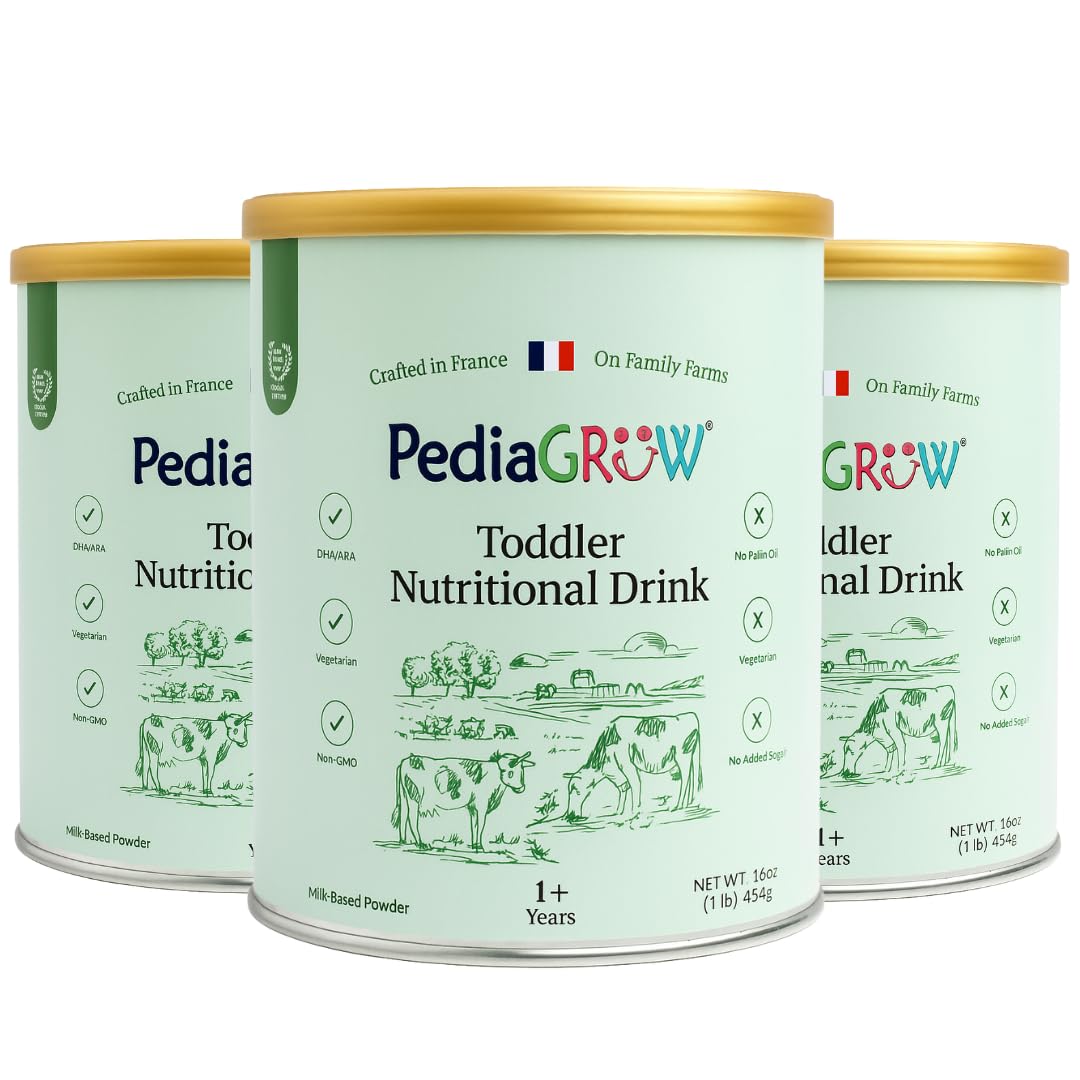 Toddler Nutritional Milk Powder, Made in France, Grass-Fed Milk with Essential Nutrients, DHA, Iron & Protein, Supports Growth, Non-GMO, Great for Shakes - Picky Eaters, 1-4+ Years, 3 Pack