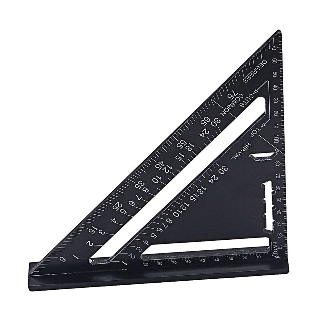 RuiJOTWAT Aluminum Alloy Speed Square Protractor Miter Framing Tri-square Line Scriber Saw Guide Measurement Meter Square Carpenter Ruler - Image 3