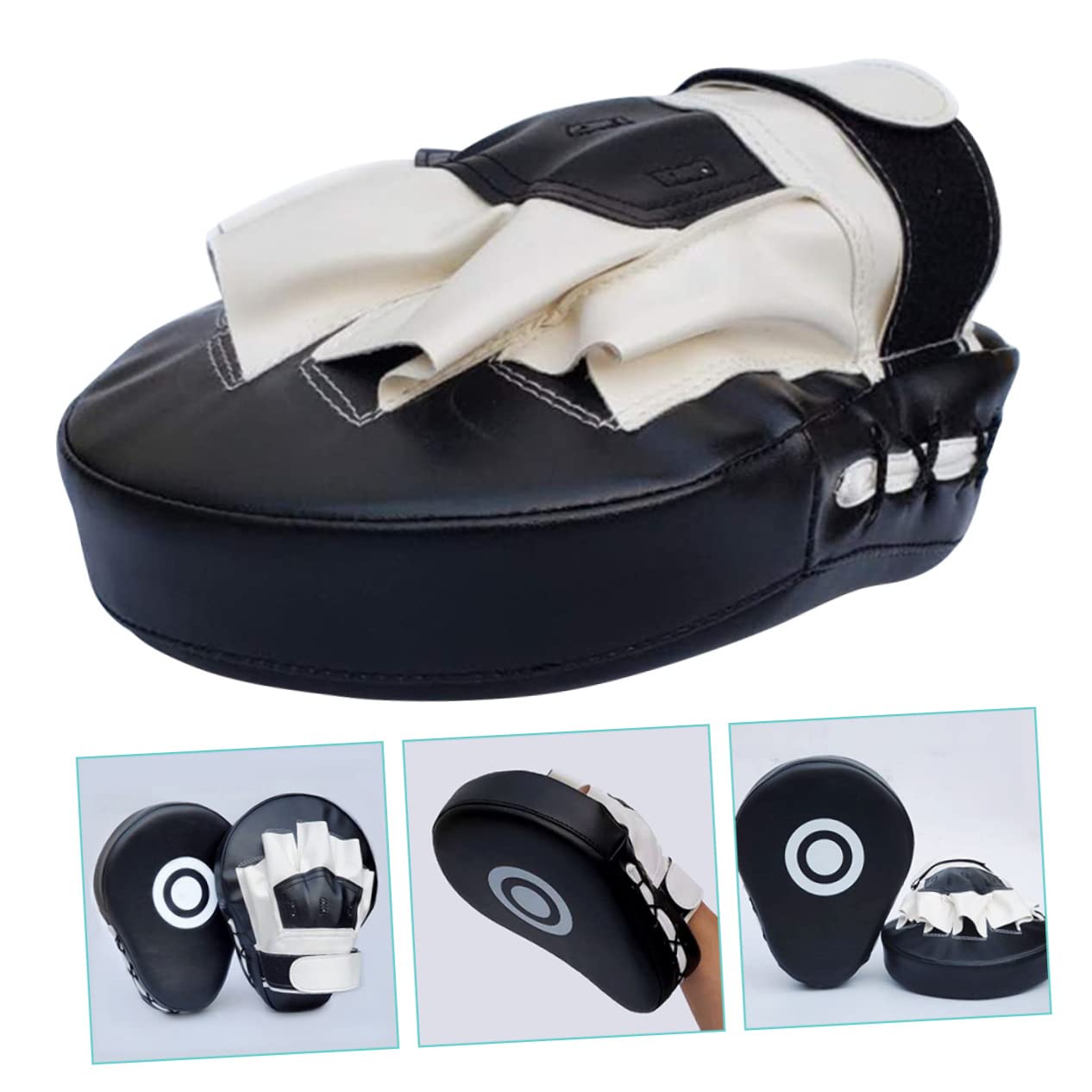 BESPORTBLE 2pièces Coussin De Boxe PU avec Mitaines De Frappe Équipement Entraînement Arts Martiaux Coussin De Frappe Taekwondo Résistant Aux Chocs pour Kickboxing Et Karaté