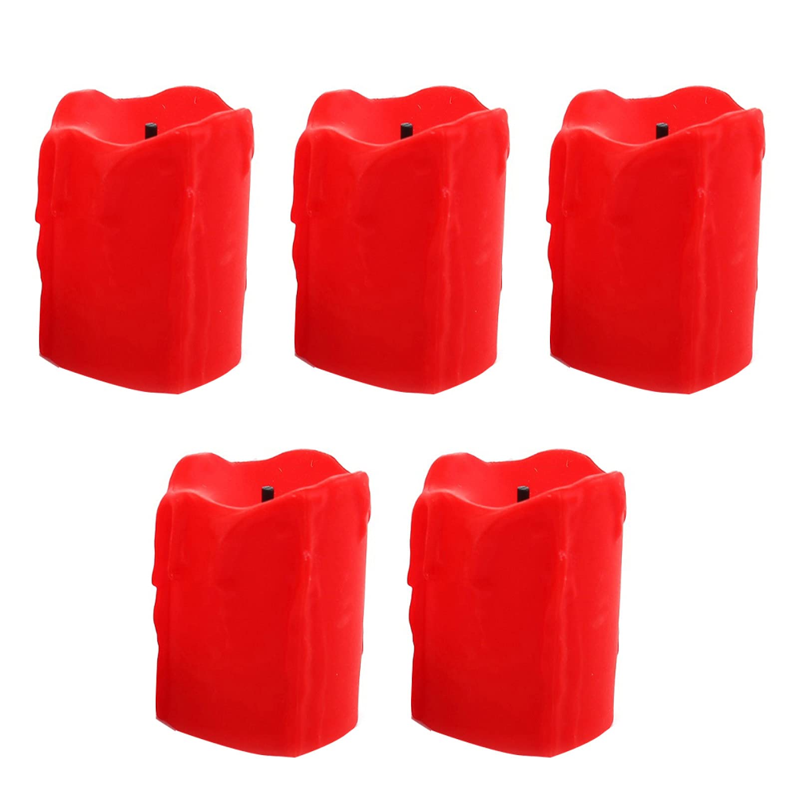 Sytaun LED Flameless Electronic Candle Table Light, 5Pcs, Red