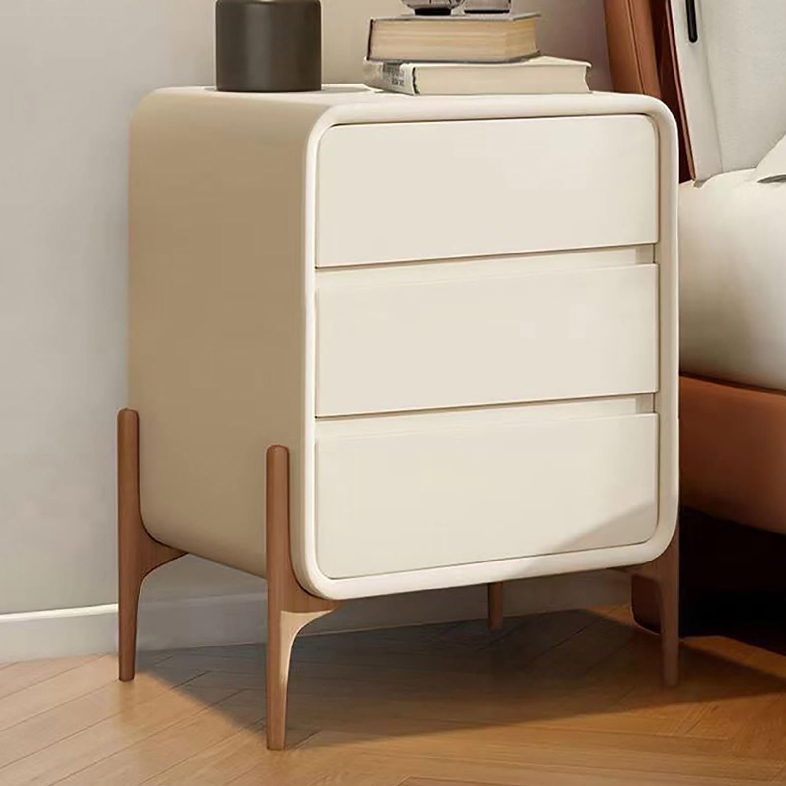 SXZenSpace Night Stand with 3 Storage Drawers, Bedside Tables, Side Cabinet Legs, Suitable for Living Room and Nedroom(40cm/16in)