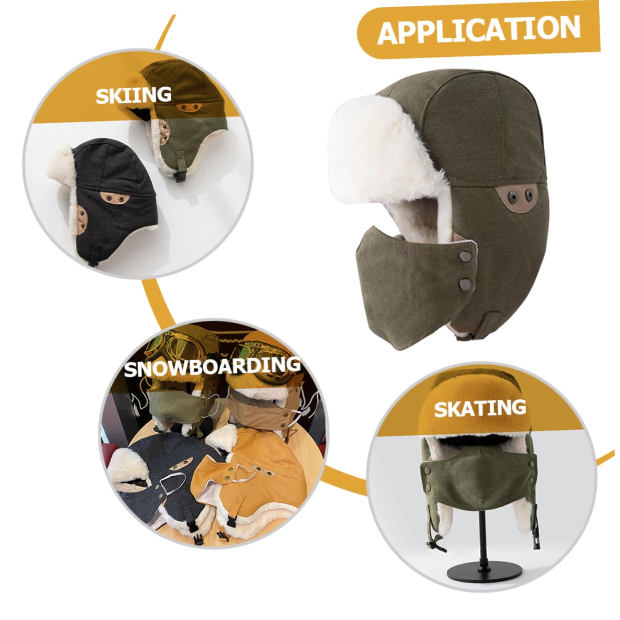 CALLARON 2piezas Gorro Acolchado para Gorra De Invierno y Cálida Protección para Orejas para Actividades Esquí y Senderismo Diseño Visera y Color