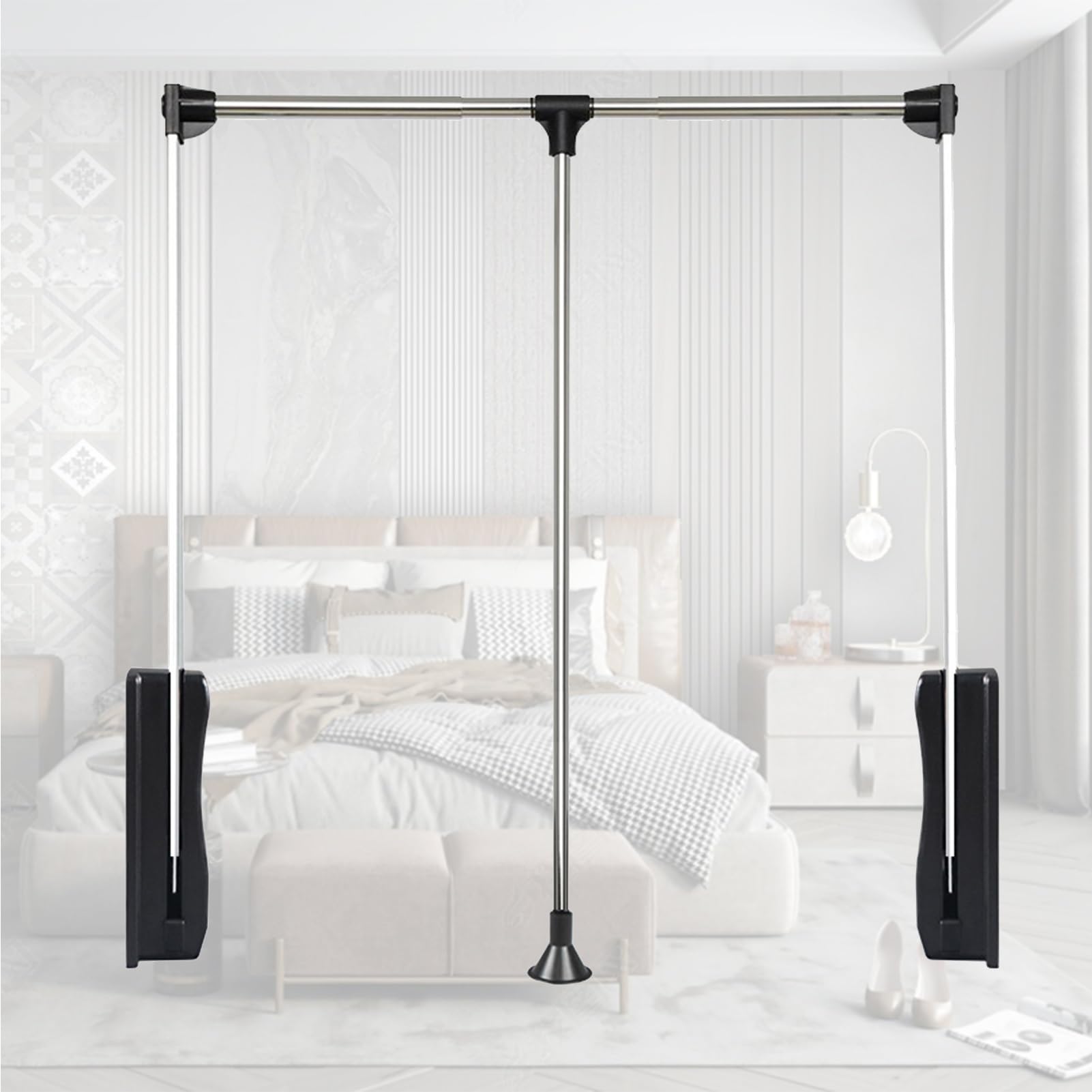 Système d'organisation de penderie extensible pour dressing haut