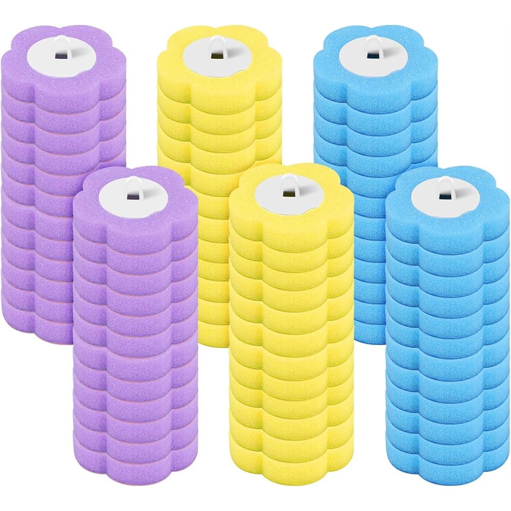 UDSKNV[KSL For Bathroom Brushes 72-Pack Disposable Toilet Brush Refills,Sponge and Non-Woven Fabric Heads