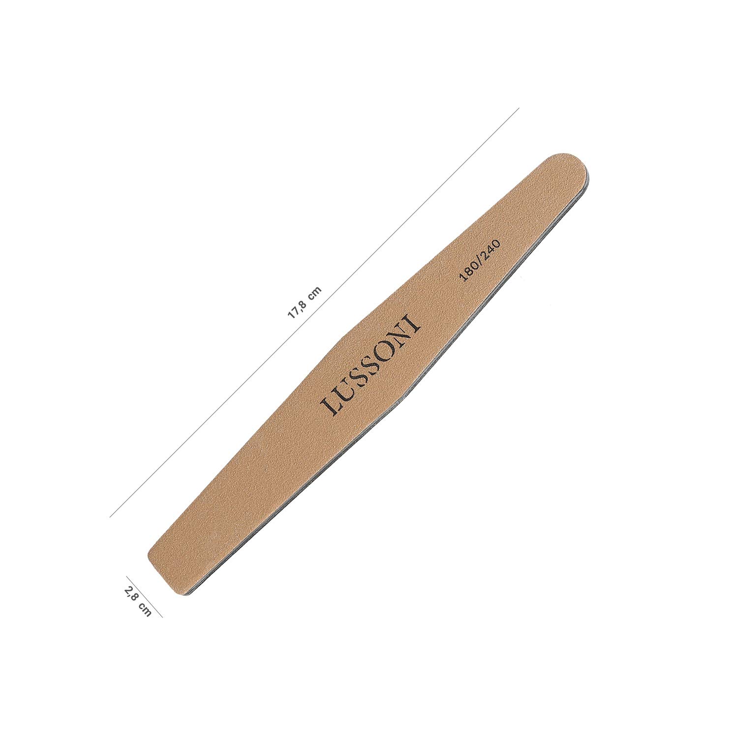 T4B LUSSONI PREMIUM Trapezform Nagelfeilen, Körnung 180/240, Für Natürliche Und Gehärtete Nägel (50 pcs)