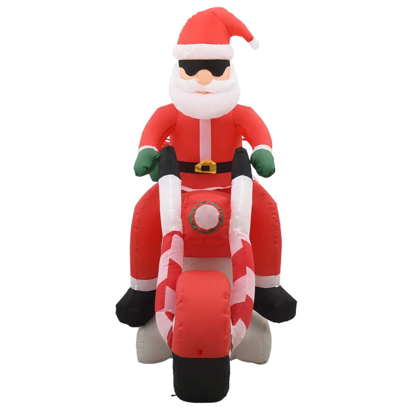 Papá Noel Inflable navideño en Moto LED IP44 160 cm, Figuras De Navidad Exterior, Decoración Exterior Navidad, Adornos Navideños, Figura Luz Navidad