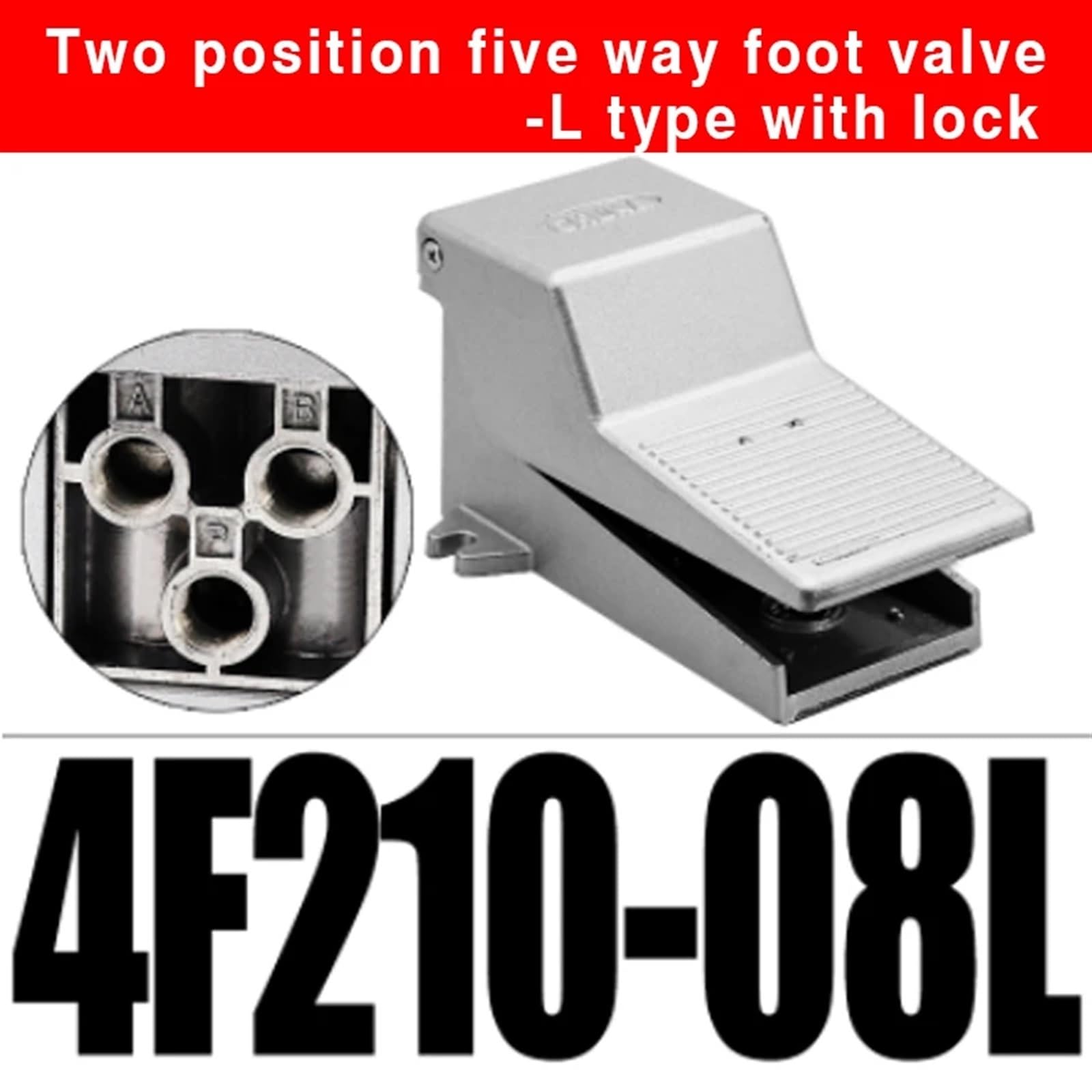 Produktbild von 2x FV320 Fußpedal-Pneumatikventil – 3-Wege, 2-Positionen, G1/4, 0-0,8 MPa, Für Druckluft Und Vakuum – Robuste Metallausführung