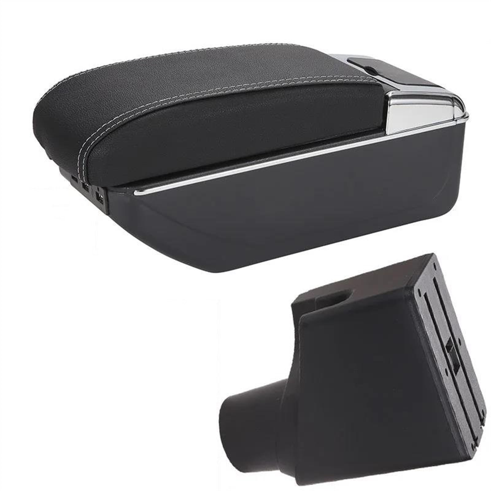 NOHEEU Car Armrest Box Center Storage Interior Details Retrofit Parts For Yaris For Hybrid 2015-2023(A3 Black white 7USB)