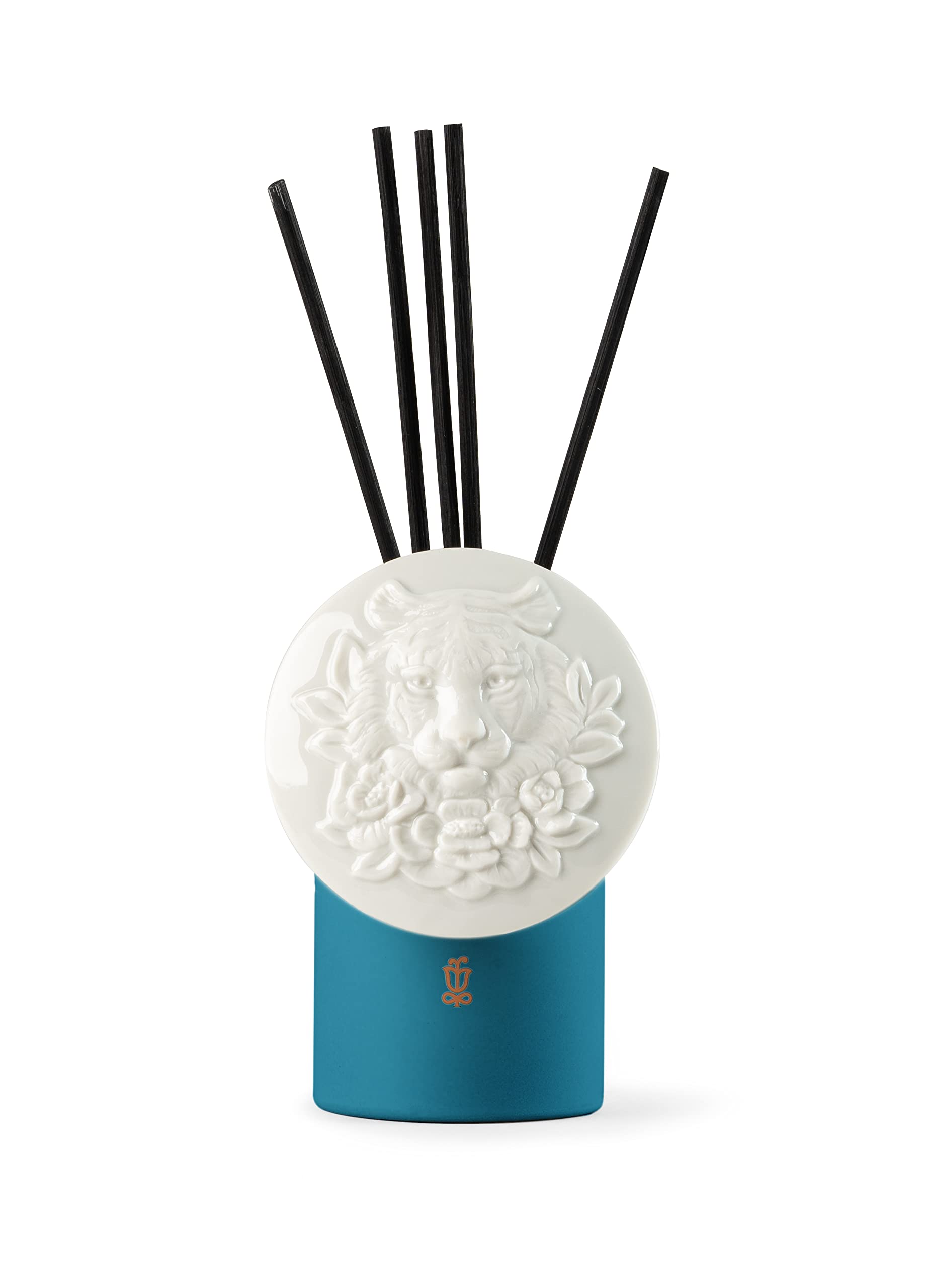 LLADRÓ Tygrys porcelanowy dyfuzor zapachowy - światło księżyca z chińskiej kolekcji zodiaku o pojemności 100 ml zapachu z nutami różowego pieprzu, imbiru i bursztynu